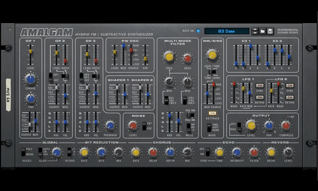 Ekssperimental Sounds Studio AMALGAM Hybrid FM/Subtractive Synthesizer (Foto: https://www.reasonstudios.com/)