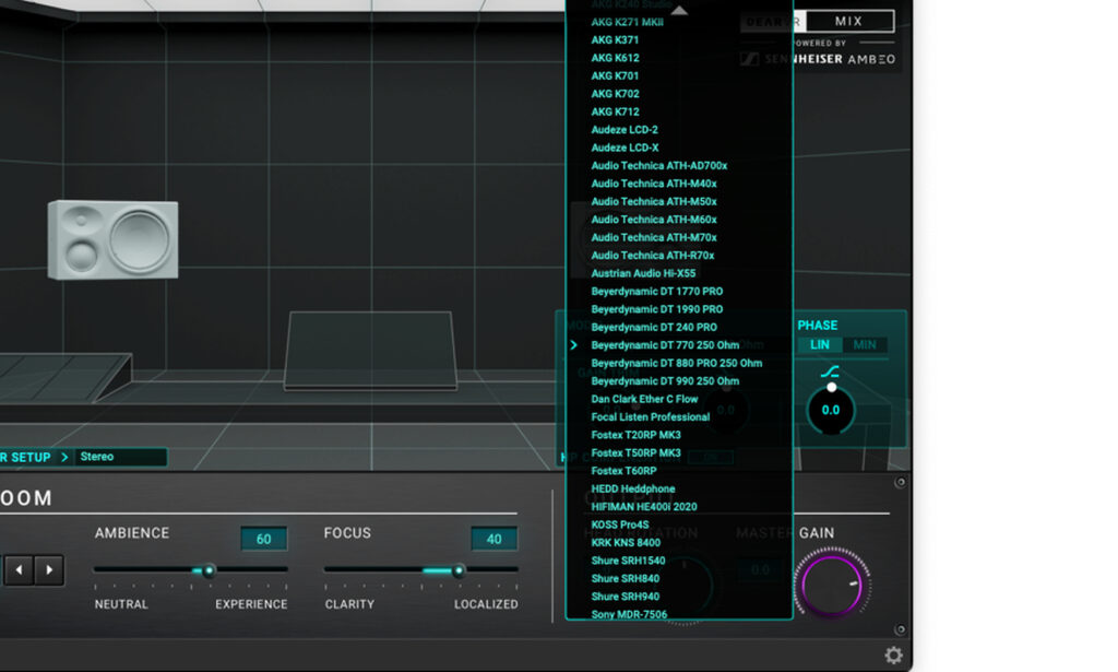 Kalibrierungsprofile von 44 gängigen Studiokopfhörer sind mit dabei.