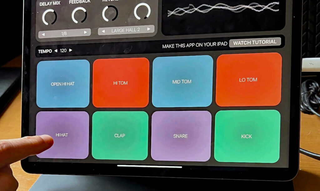 Drum Pad App auf dem iPad erstellen Quelle: Synthtopia)