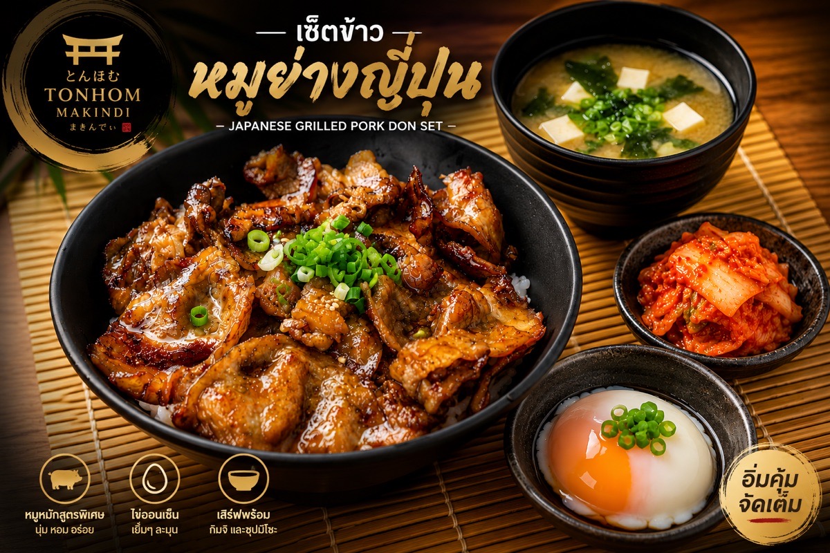 ต้นหอม Makindi ข้าวหมูย่างซอสญี่ปุ่น 2