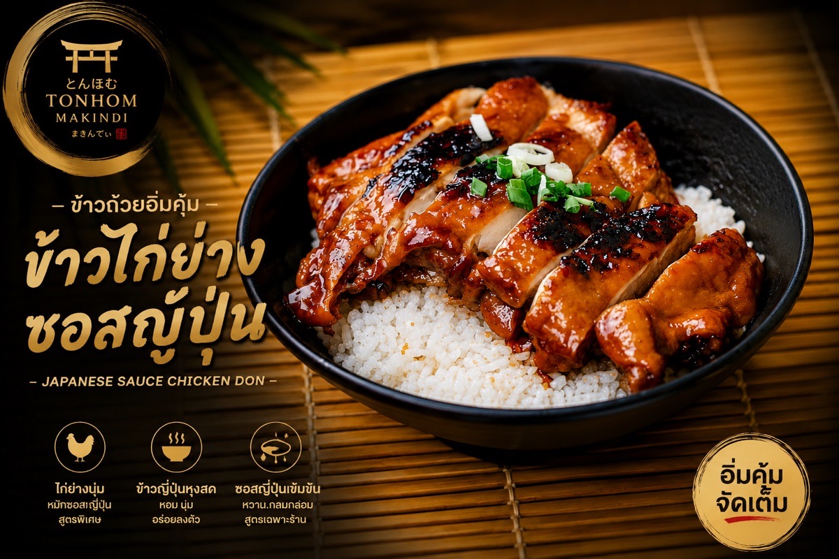 ต้นหอม Makindi ข้าวหมูย่างซอสญี่ปุ่น 3