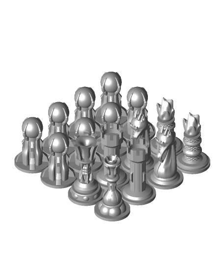 Print-in-Place Chess Set with Captive Pieces - 3D model by DaveMakesStuff  on Thangs