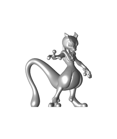 Mewtwo, Pokémon 3D Printed Figure, Fan Art Model Kit Statue for Collectors  