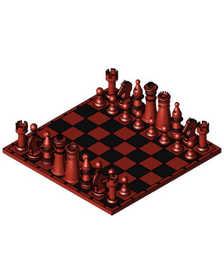 Print-in-Place Chess Set with Captive Pieces - 3D model by DaveMakesStuff  on Thangs
