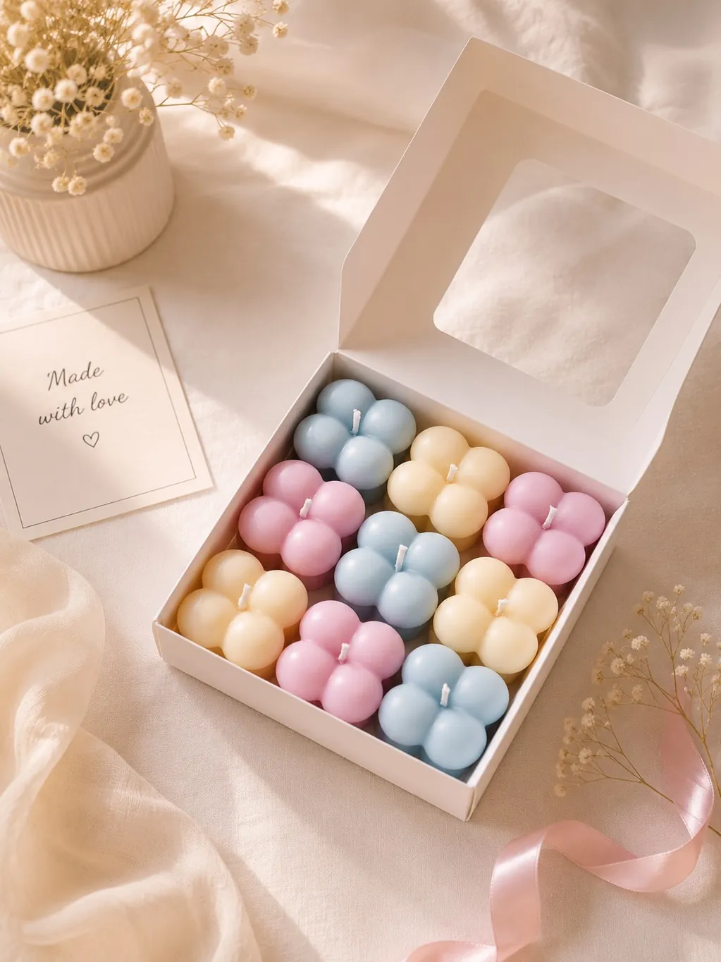 Bubble Cube Box — Vanilla · Almond · Sugar