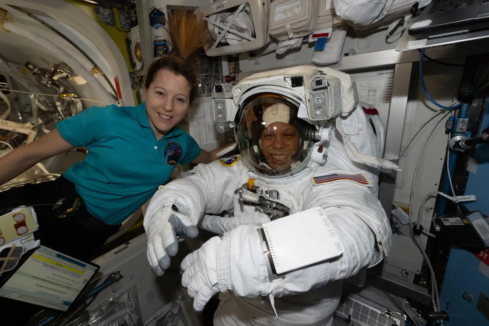 Chris Williams suits up for June 30 spacewalk to fix Canadarm2 wrist joint