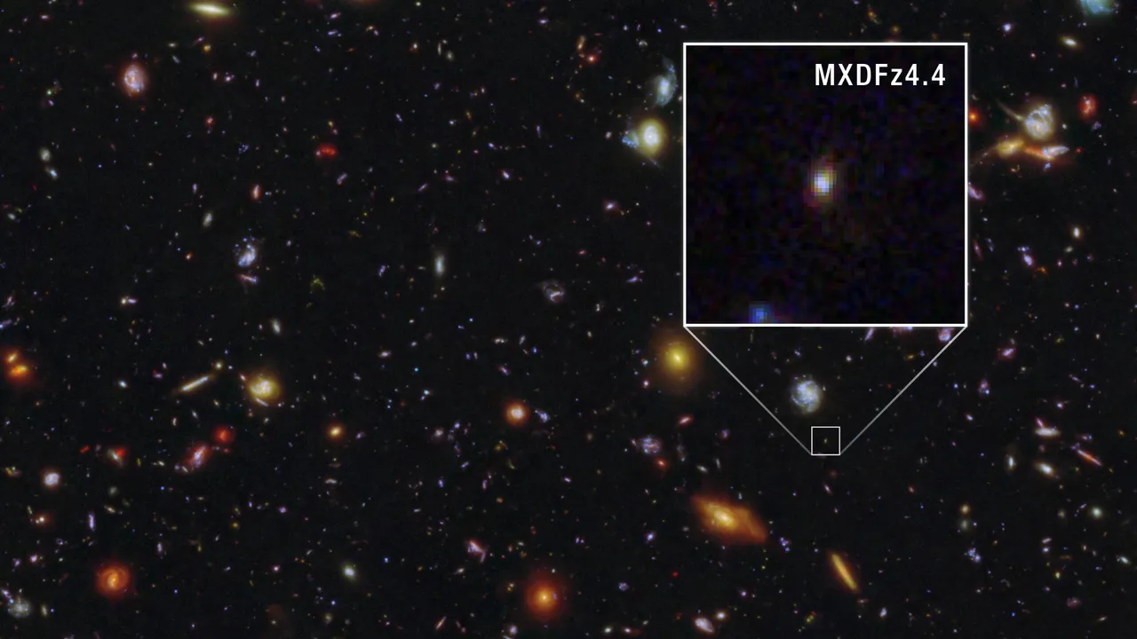 Hubble finds ionizing photons from galaxy MXDFz4.4, 250 million years after reionization