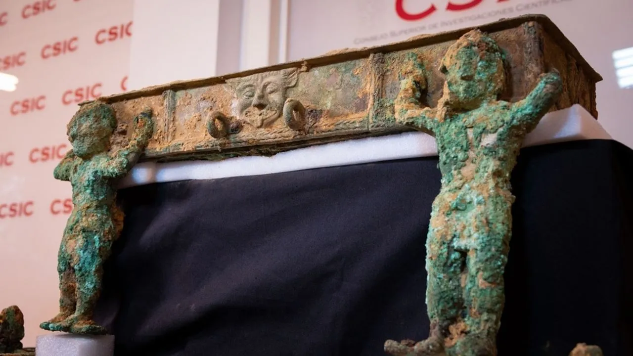 Ancient bronze chariot in Spain shows a gorgon-Achelous mashup unlike Iberia ever saw