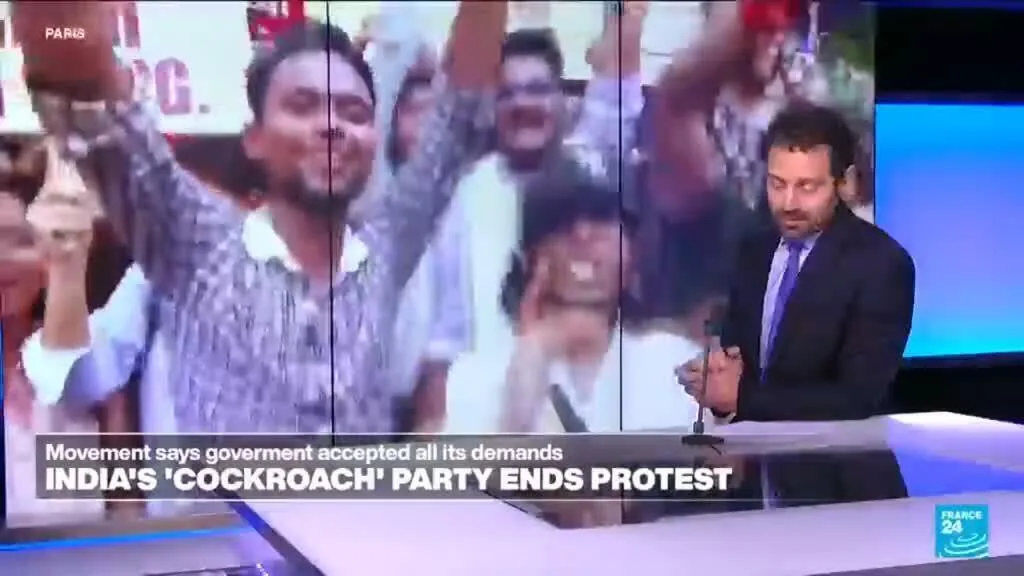 India’s “cockroach” party stops protests after minister resigns, ending pressure campaign