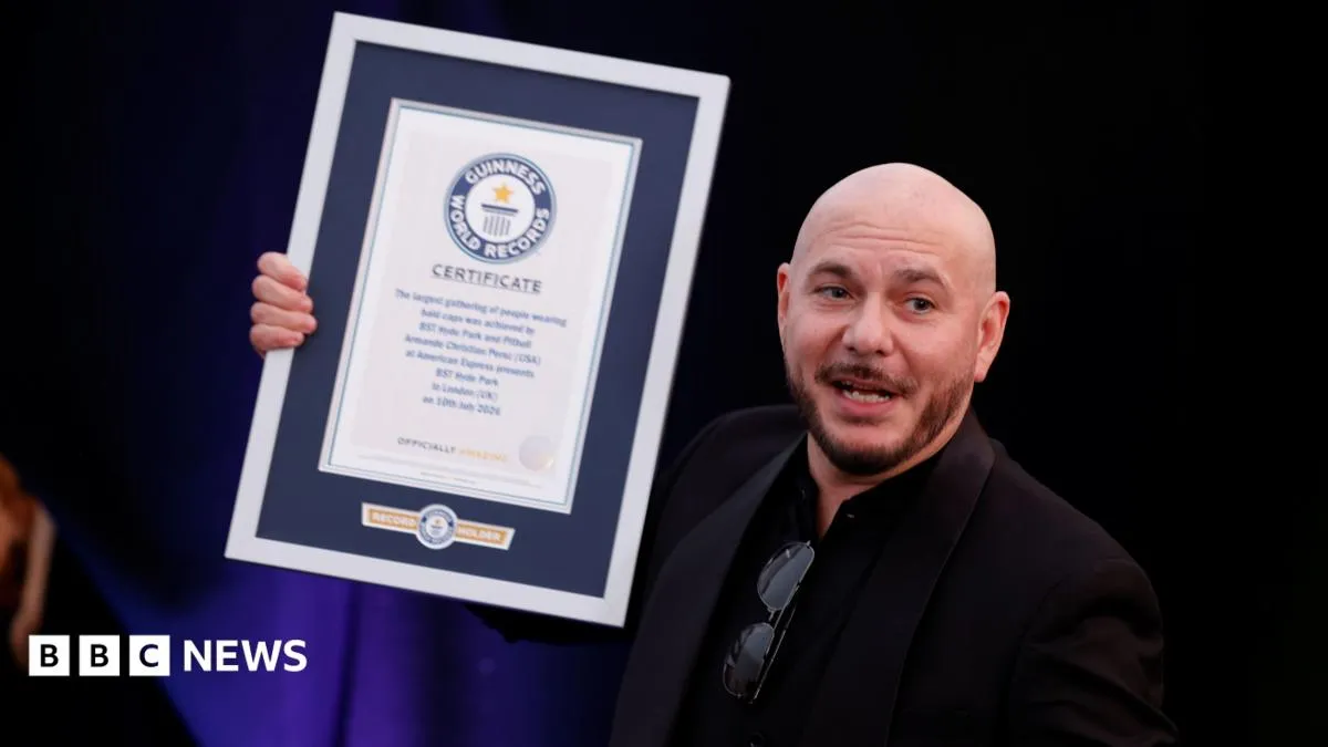 Pitbull fans set Guinness record with bald caps at BST Hyde Park
