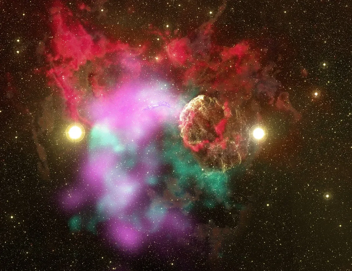Astronomers spot a rare double supernova in the Jellyfish Nebula for the first time