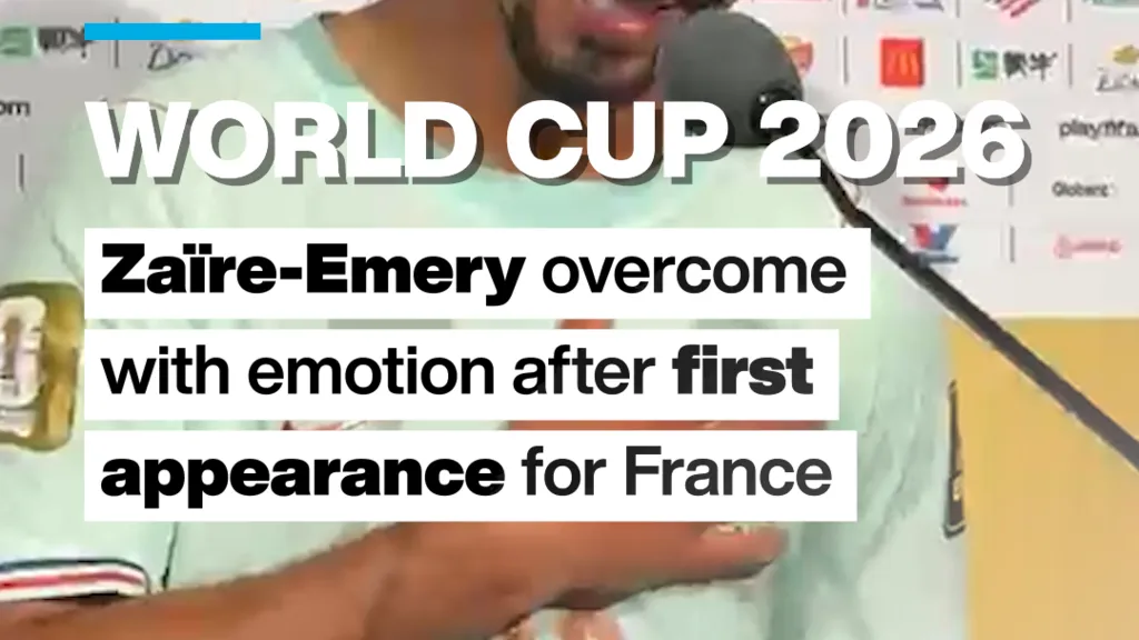 Warren Zaïre-Emery gets emotional after first France start, following 2-0 Morocco win