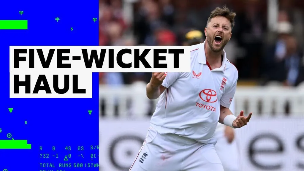 Ollie Robinson’s Test return at Lord’s ends with a five-wicket haul vs New Zealand