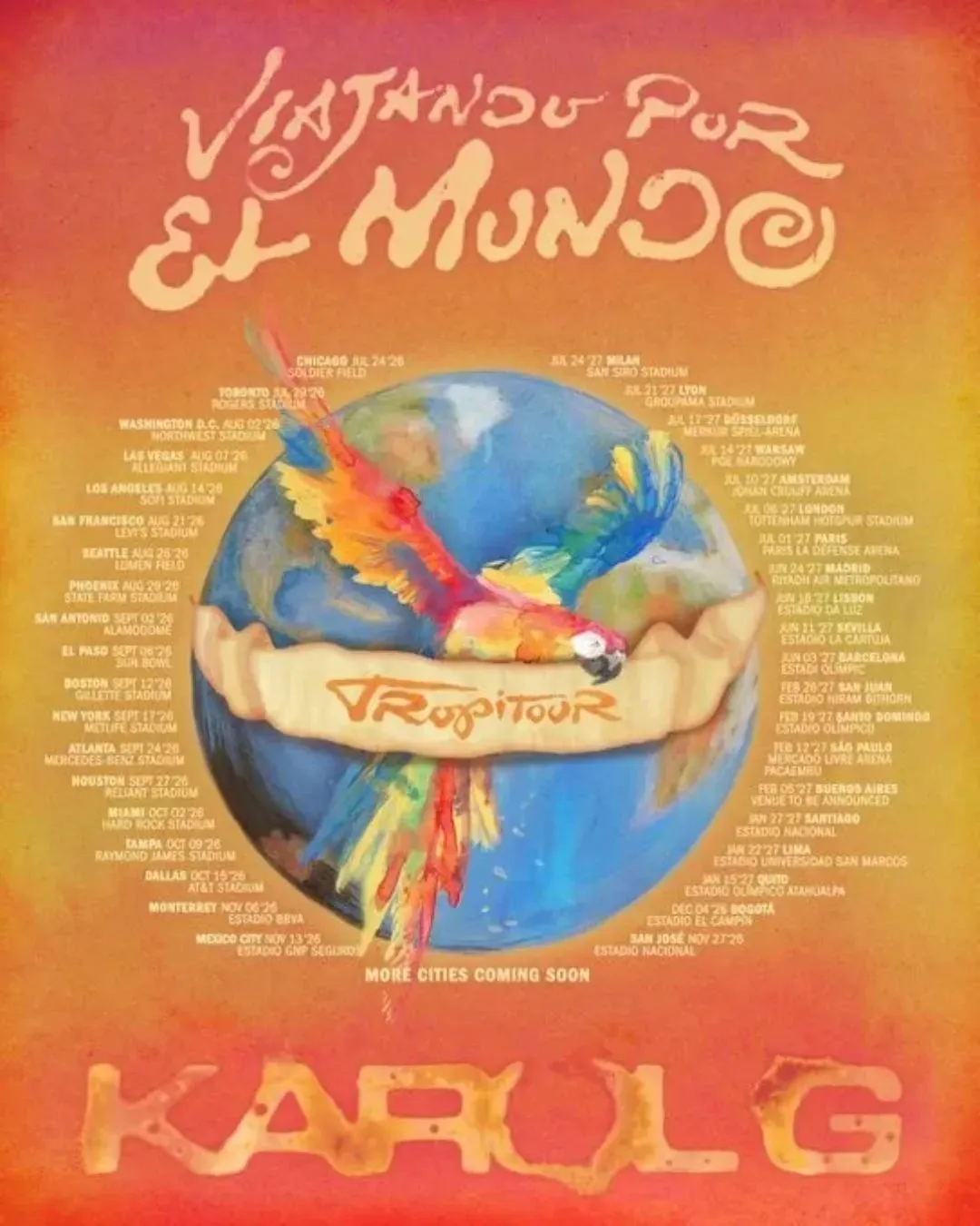 Karol G’s Tropitour adds 60-plus stadium dates across North America and Europe