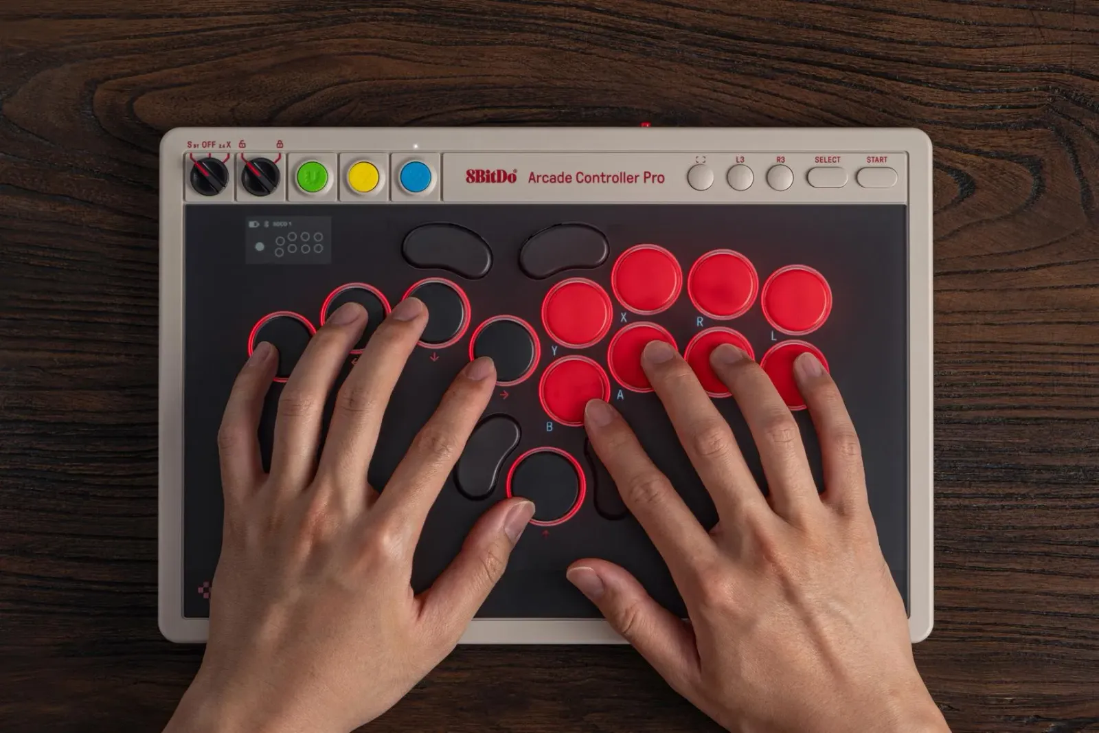 8BitDo adds a built-in screen to its all-button Arcade Controller Pro