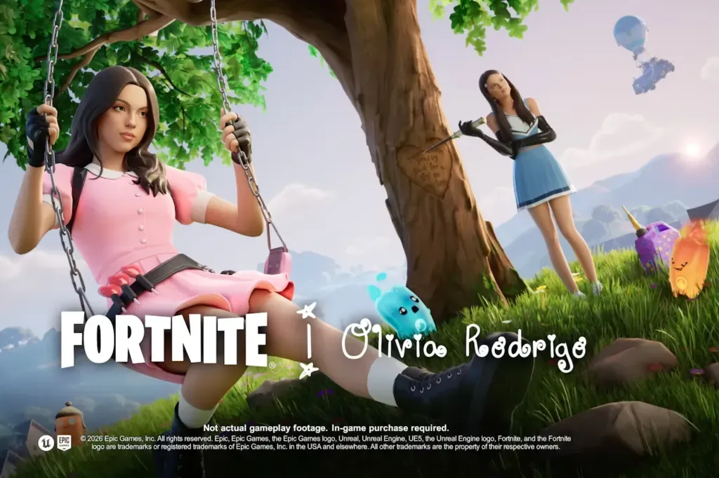 Olivia Rodrigo’s Fortnite Icon rollout adds 2 outfits, 2 emotes, and 5 Jam Tracks