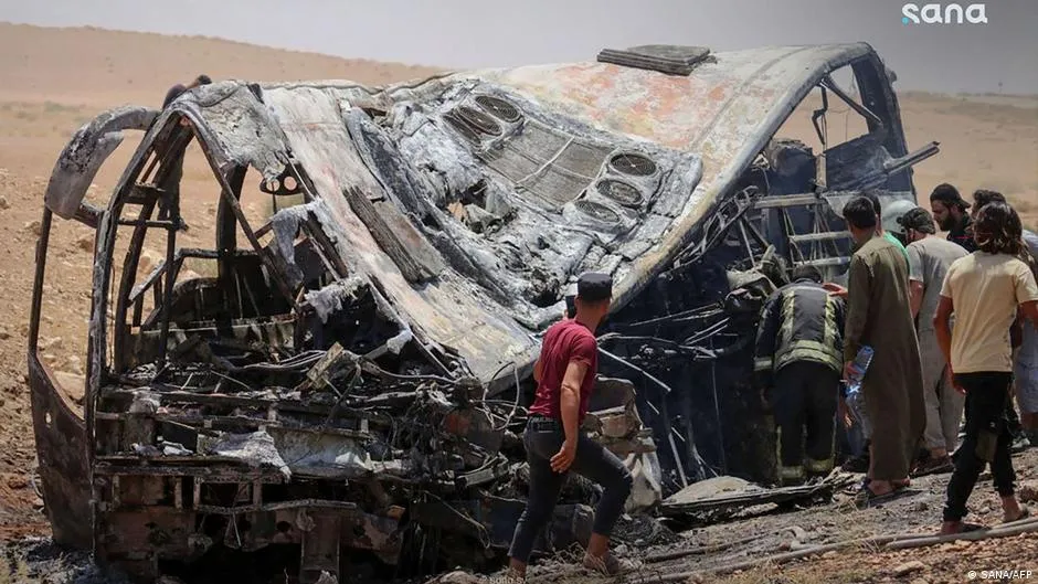Dozens die as buses collide in eastern Syria, triggering a large-scale rescue operation