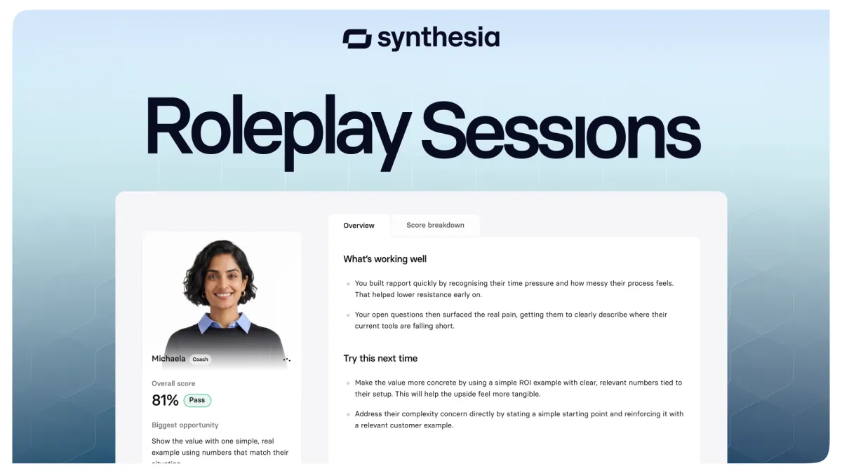 Synthesia rolls out AI Roleplay Sessions to turn video training into live coaching