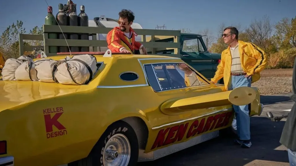 Jay Baruchel pilots rocket-car chaos as Ken "The Mad Canadian" Carter taunts real danger