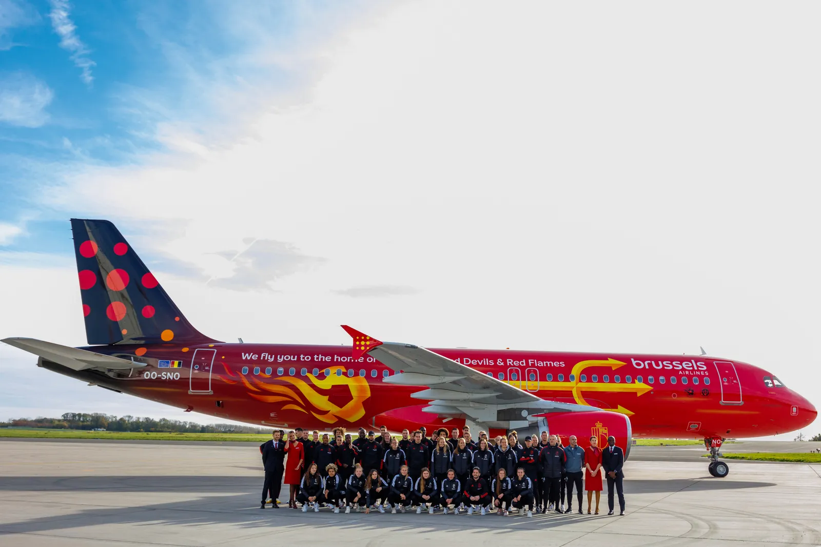 Brussels Airlines paints a trident for Belgium before Spain World Cup quarterfinal