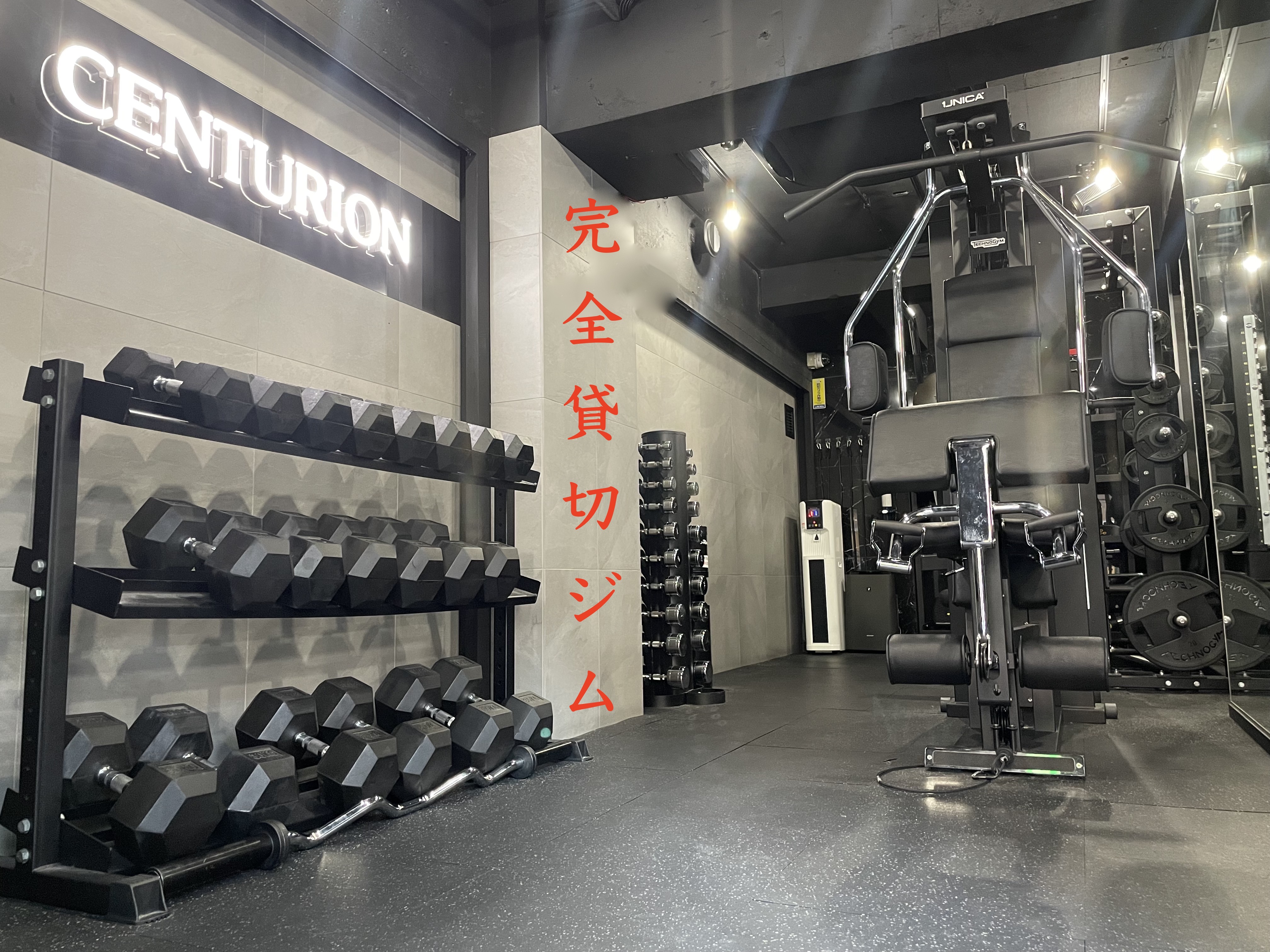 THE PERSONレンタルジム麻布十番2丁目の洗練されたトレーニングエリア