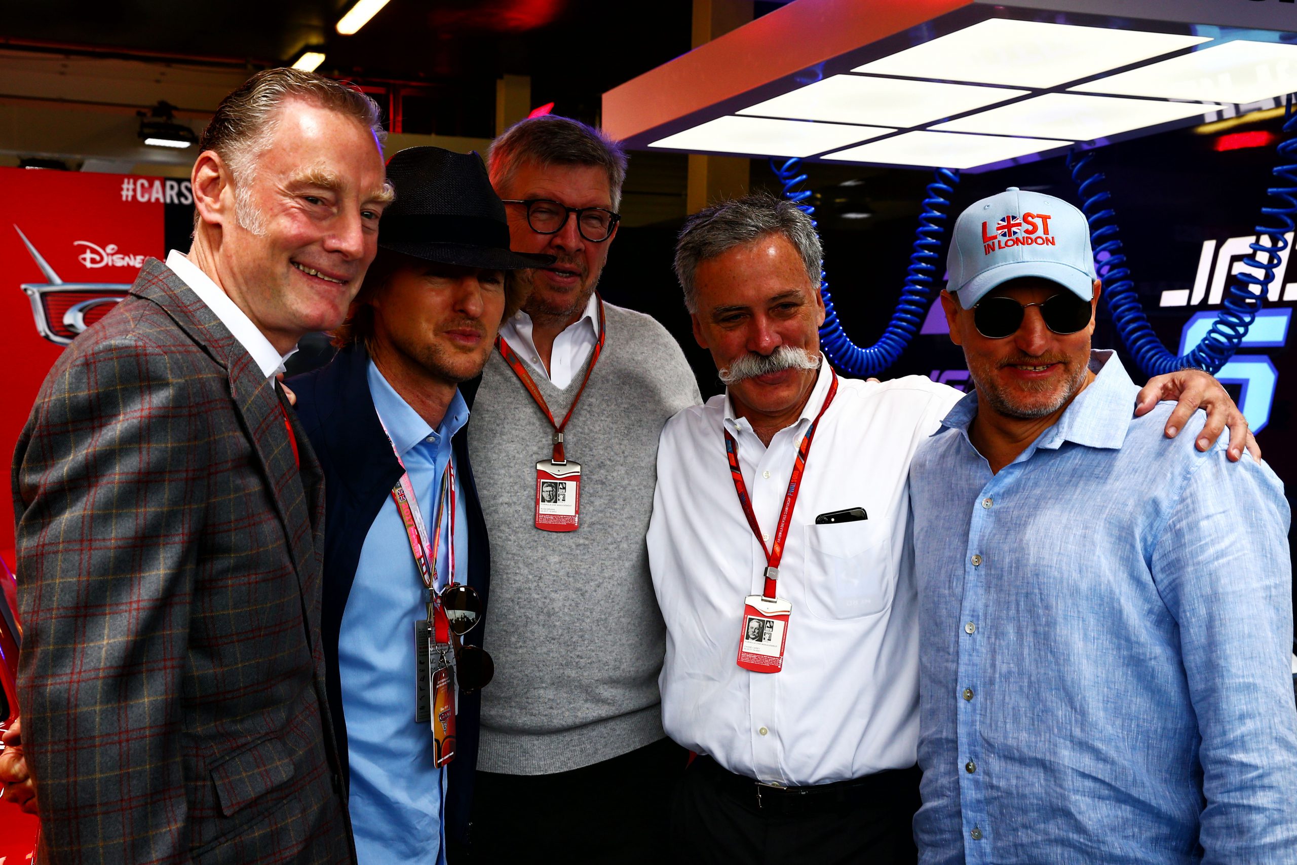 Sean Bratches Ross Brawn Chase Carey Owen Wilson F1 2017