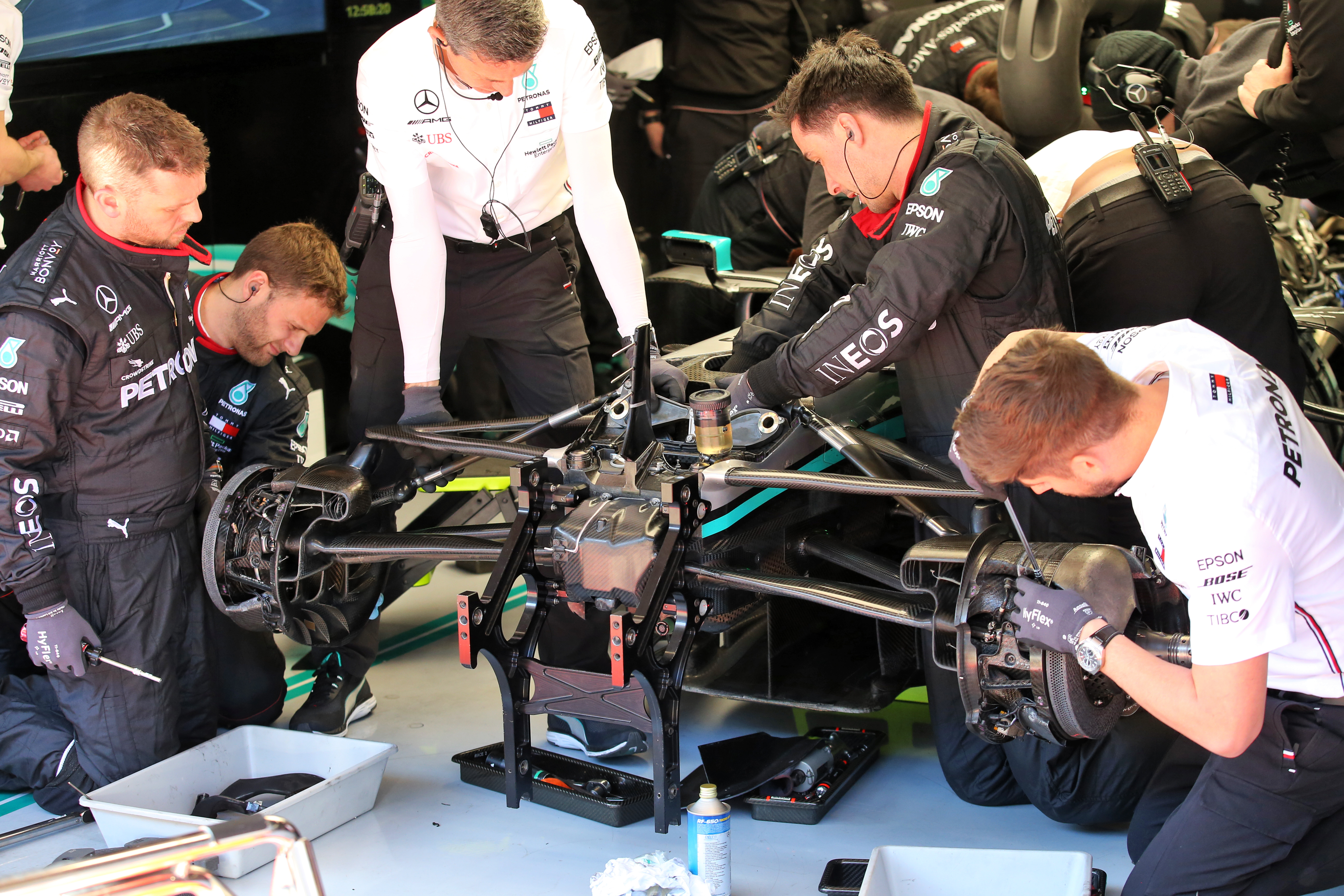 Mercedes F1 testing Barcelona 2020 DAS steering