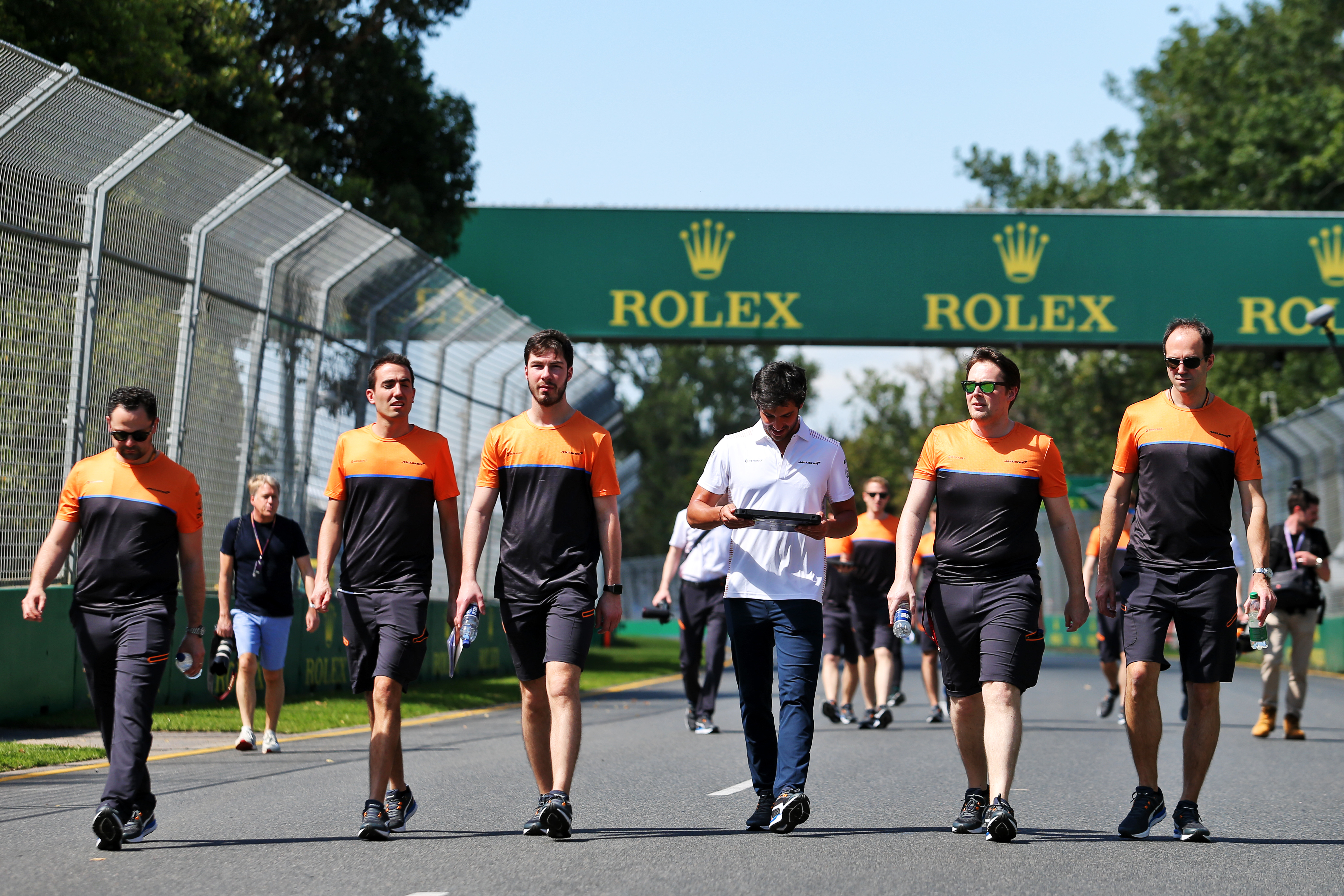 McLaren F1 team personnel track walk Australia 2020 Melbourne
