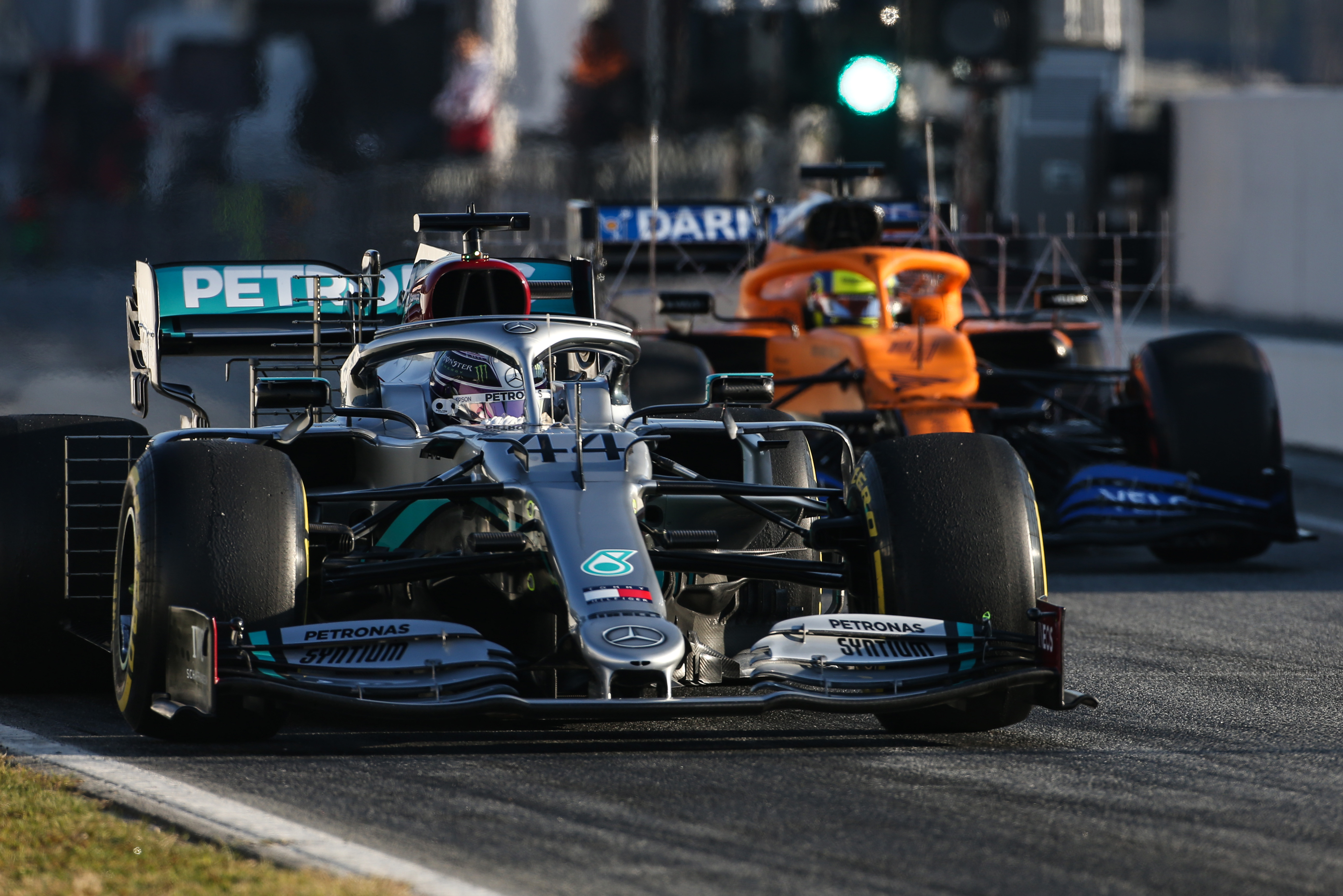 Valtteri Bottas Mercedes Lando Norris McLaren Barcelona F1 testing 2020