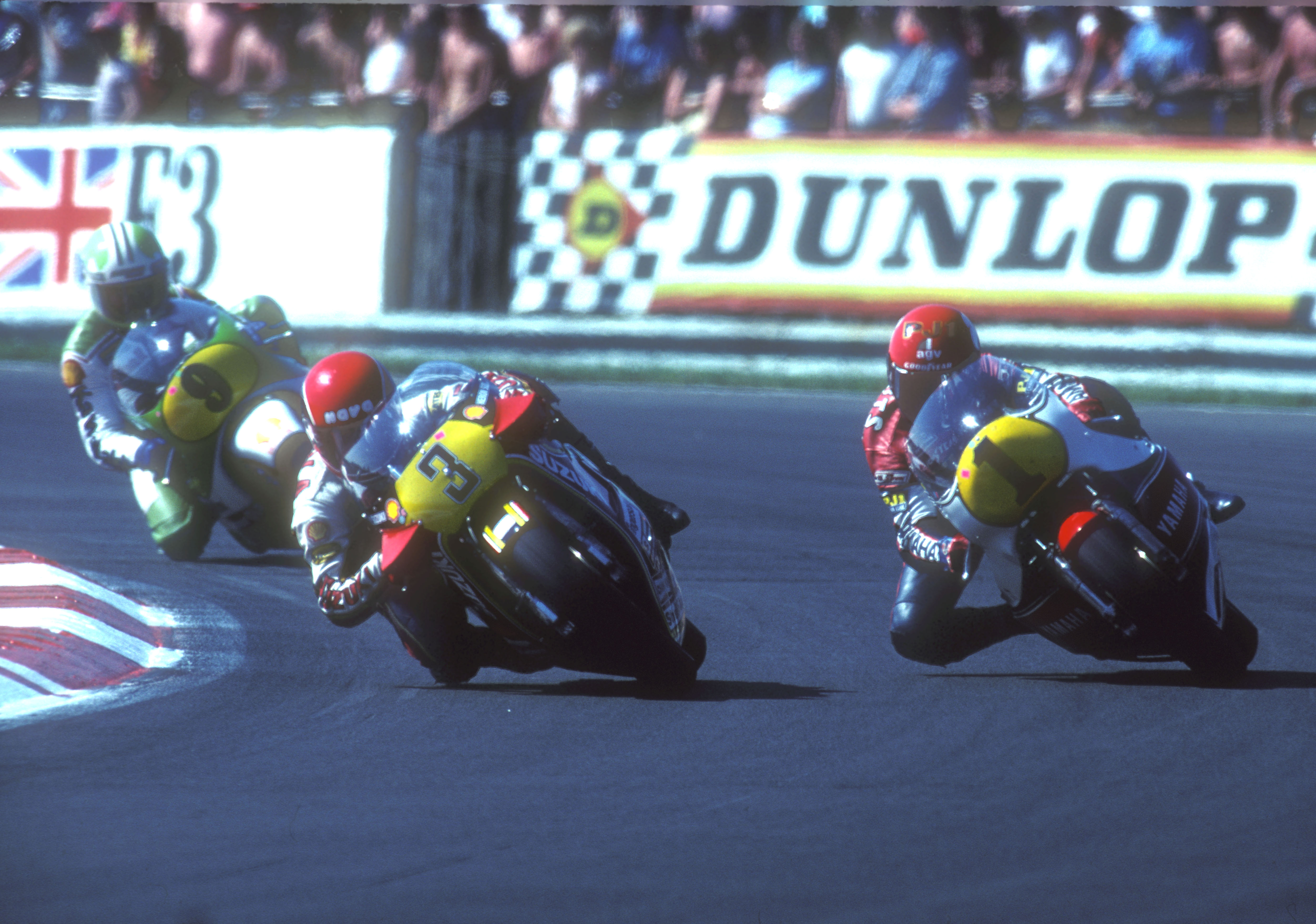 Mamola, Roberts, Ballington, British 500gp 1981