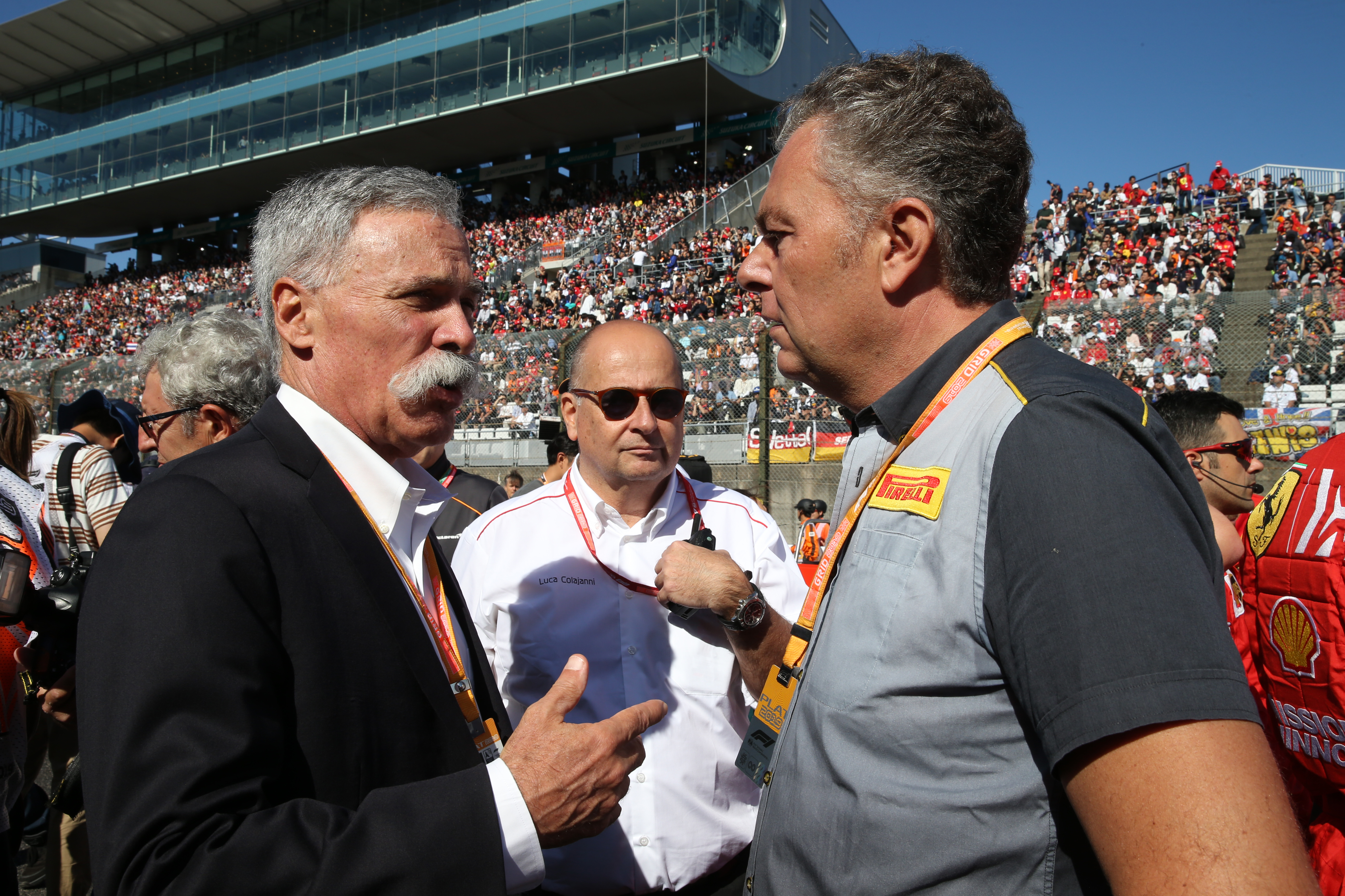 Chase Carey Mario Isola F1 Pirelli 2020