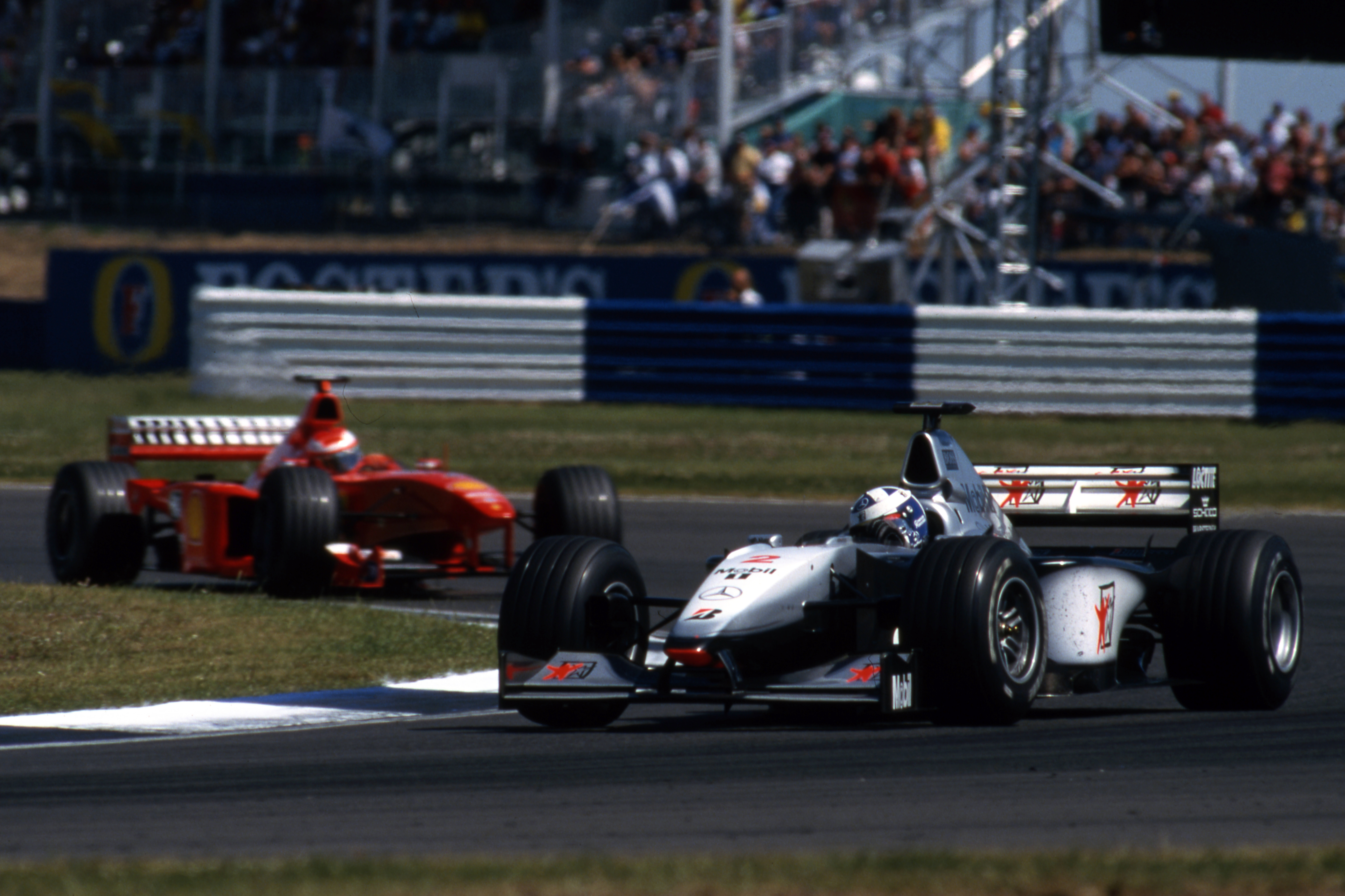 David Coulthard McLaren Eddie Irvine Ferrari British Grand Prix 1999 Silverstone