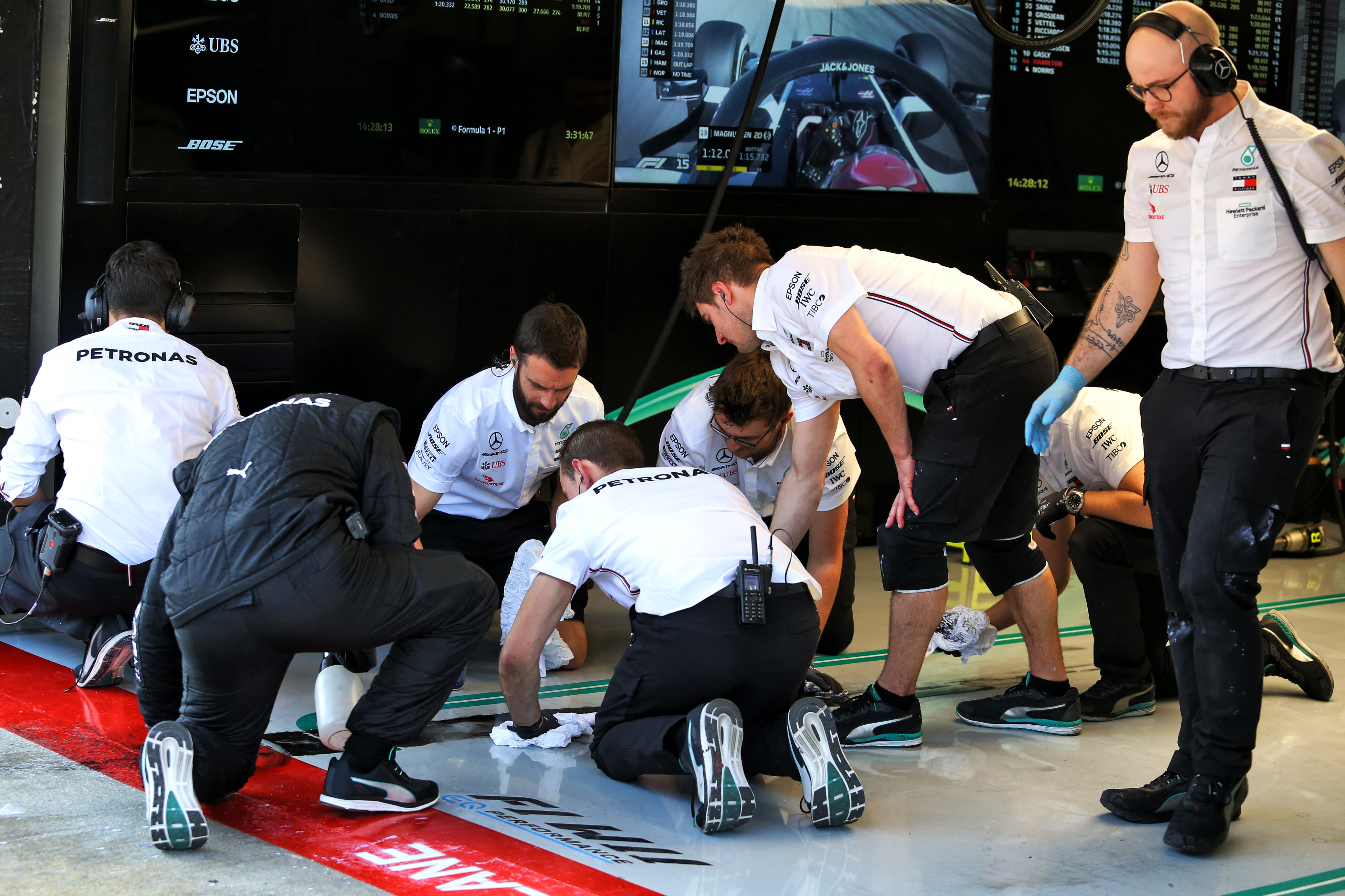 Mercedes F1 garage