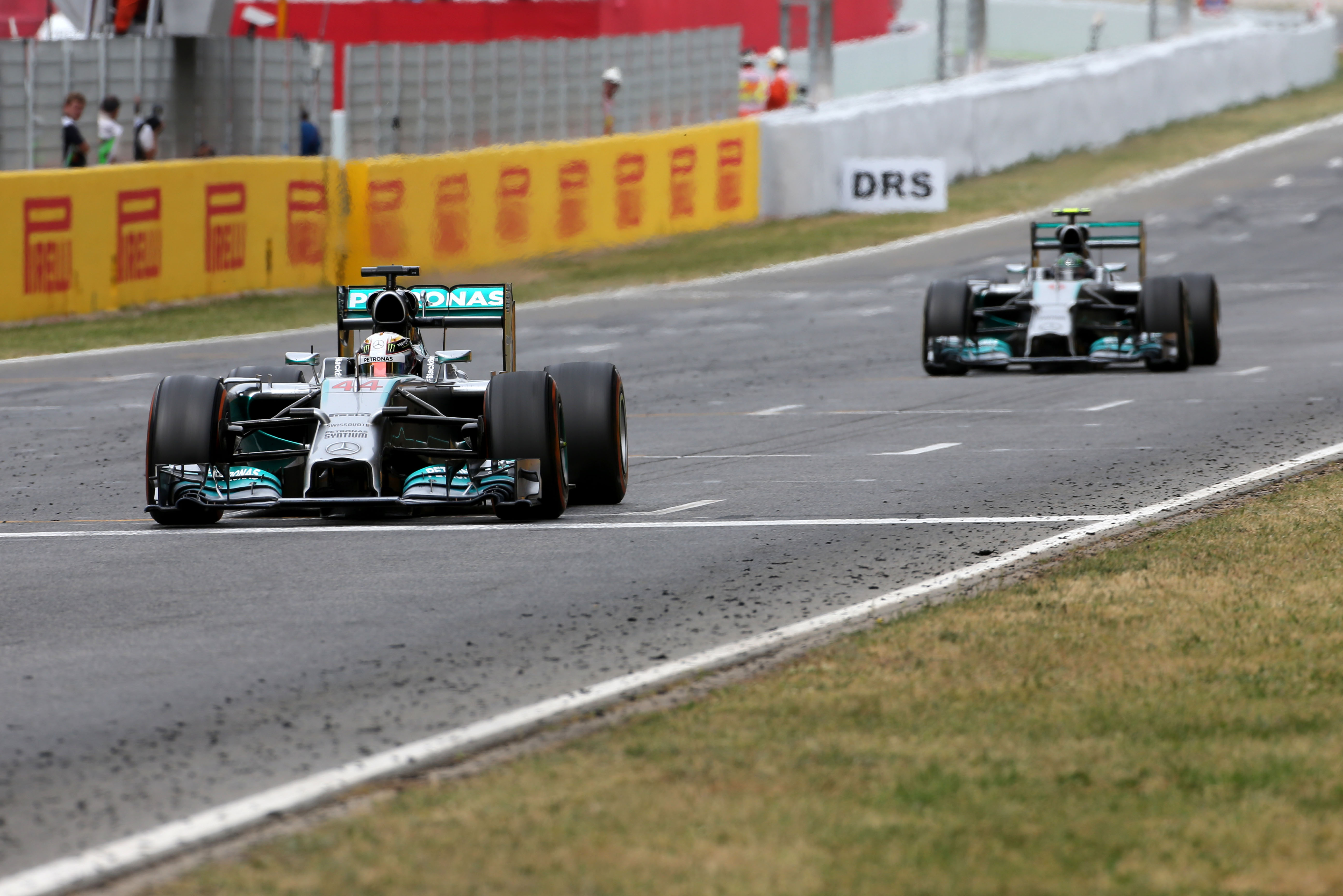 Lewis Hamilton Nico Rosberg Mercedes Spanish Grand Prix 2014 Barcelona