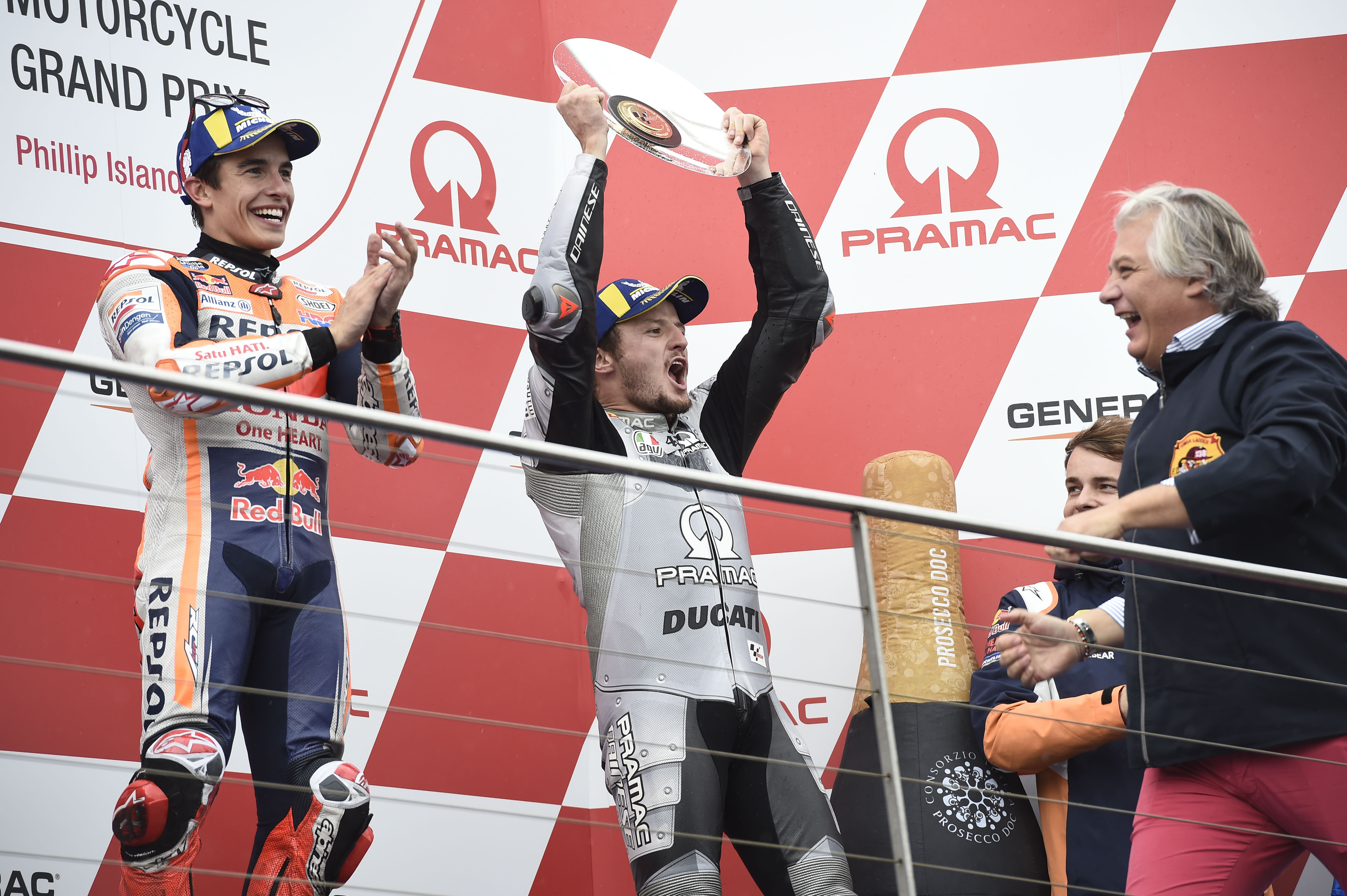 Marc Marquez Jack Miller Phillip Island MotoGP podium 2019