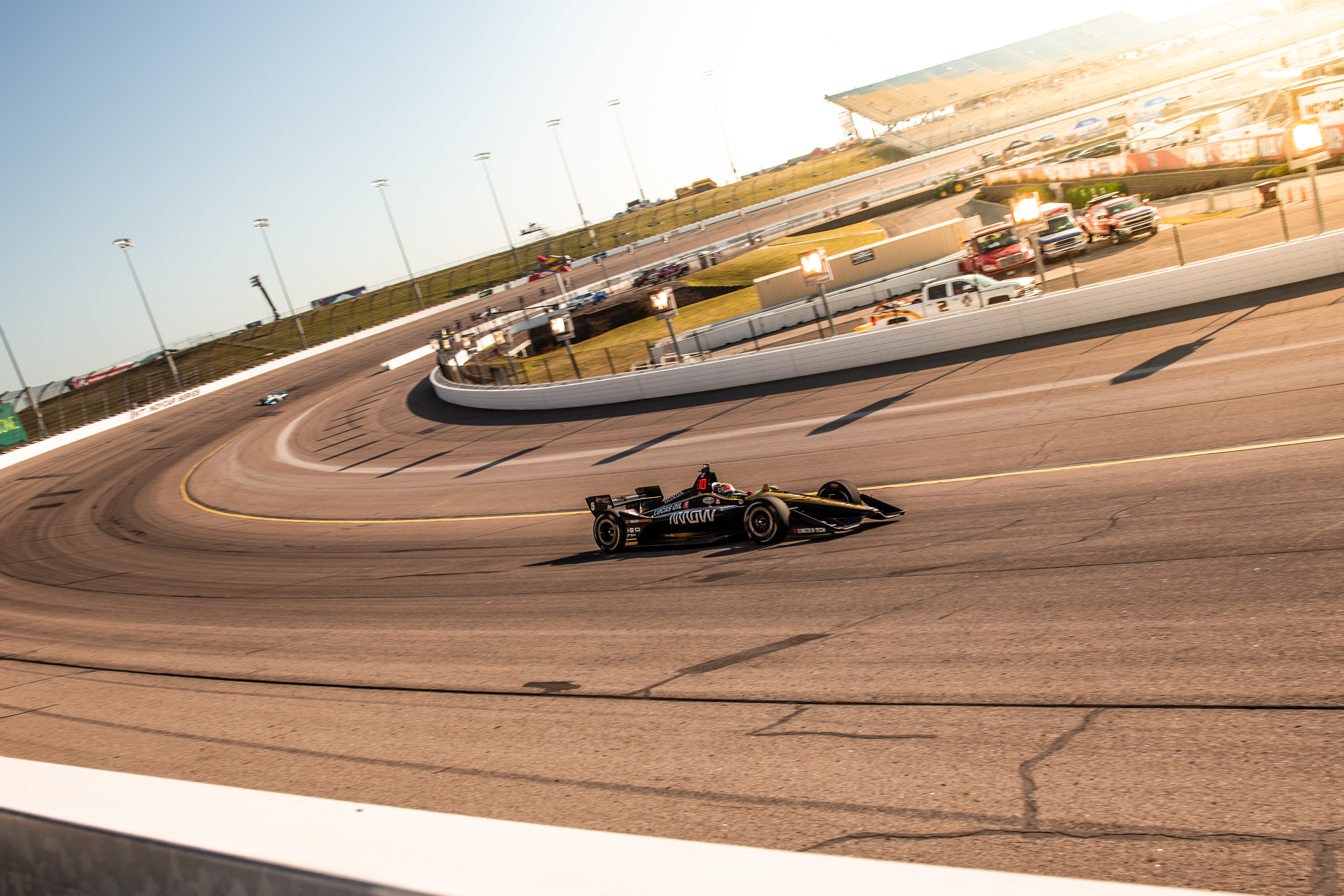 Friday Night Practice For The Indycar Iowa 300 At Iowa Speedway.