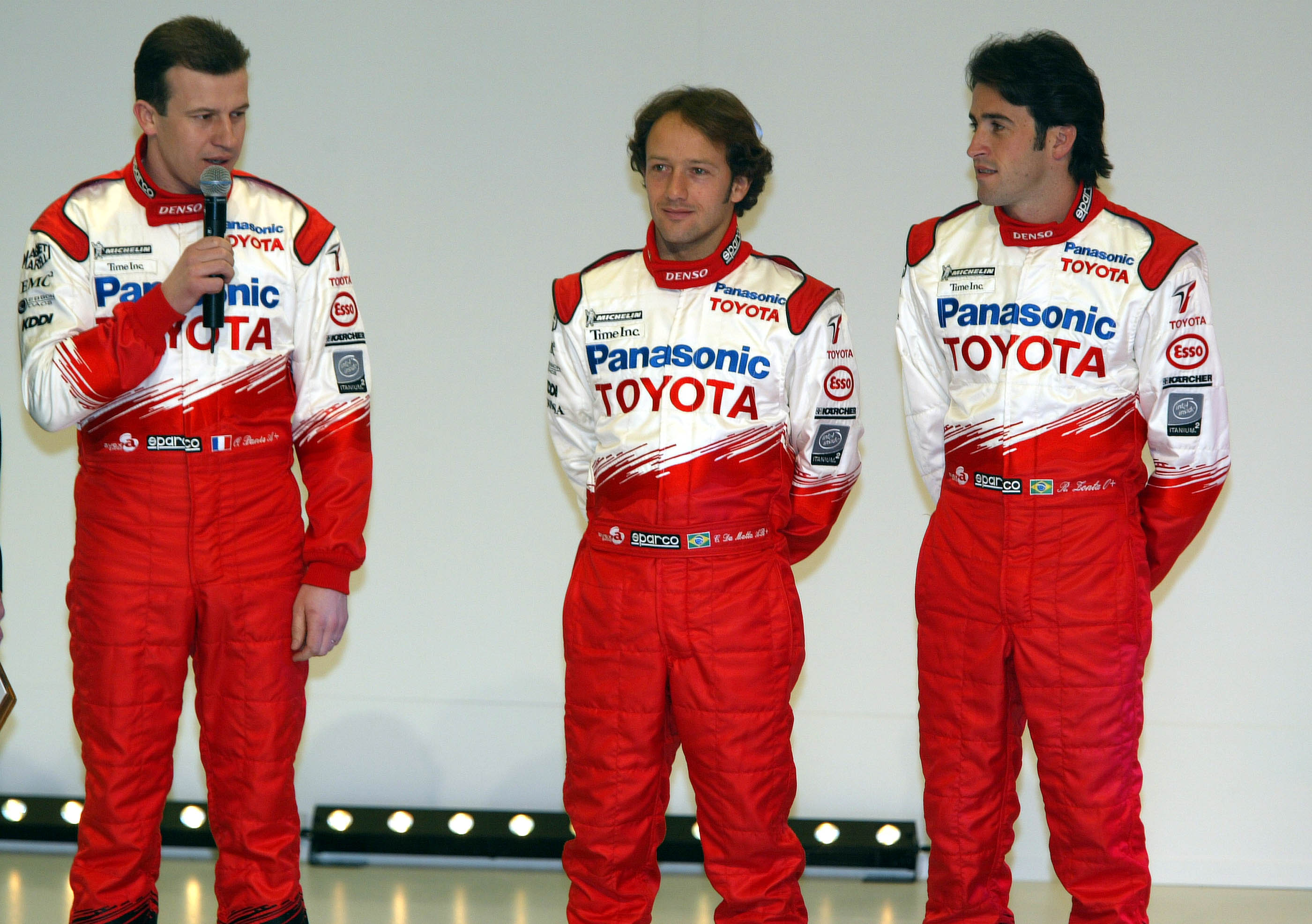 Olivier Panis Cristiano da Matta Ricardo Zonta Toyota F1 launch 2004