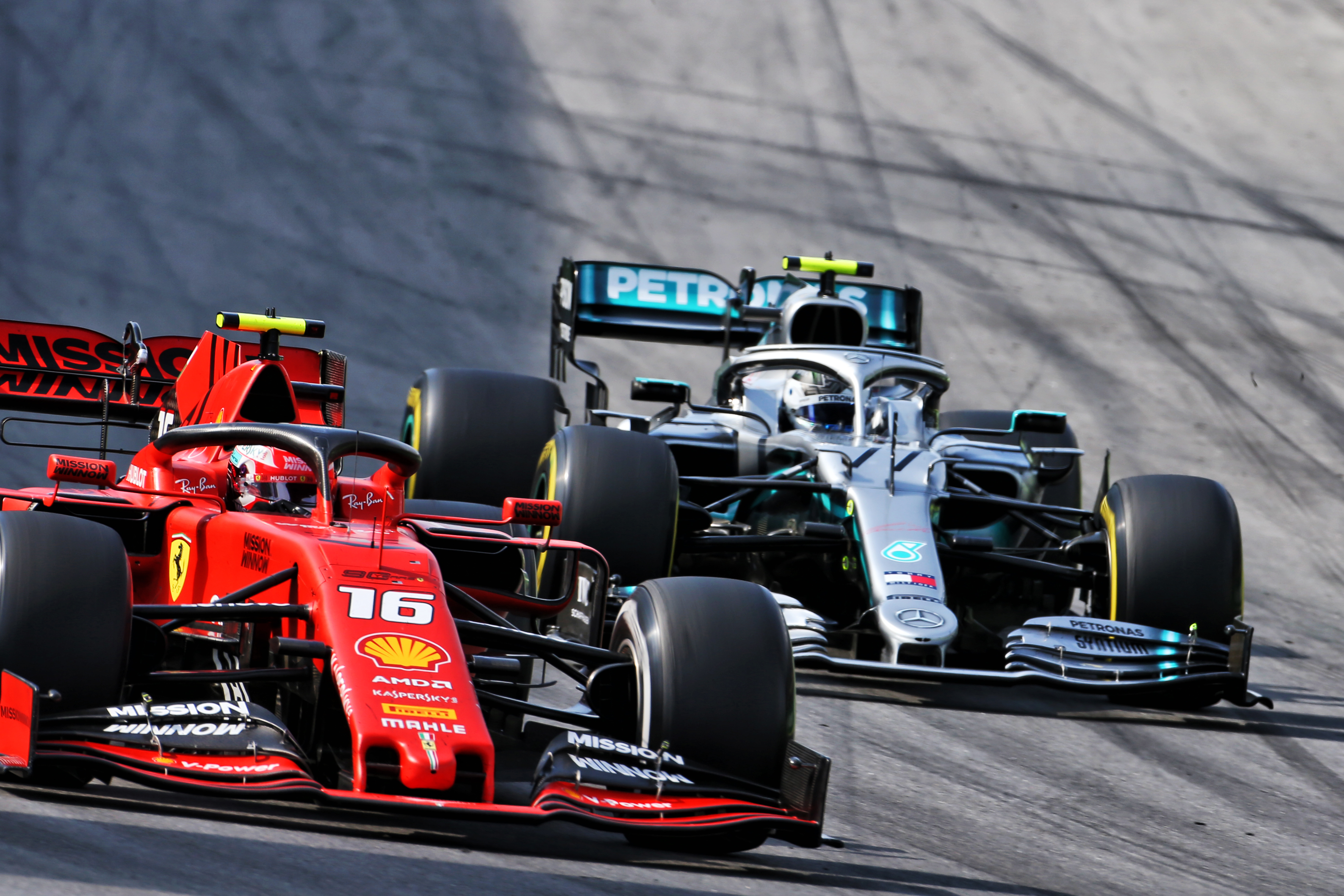 Charles Leclerc Ferrari Valtteri Bottas Mercedes Brazilian Grand Prix Interlagos 2019