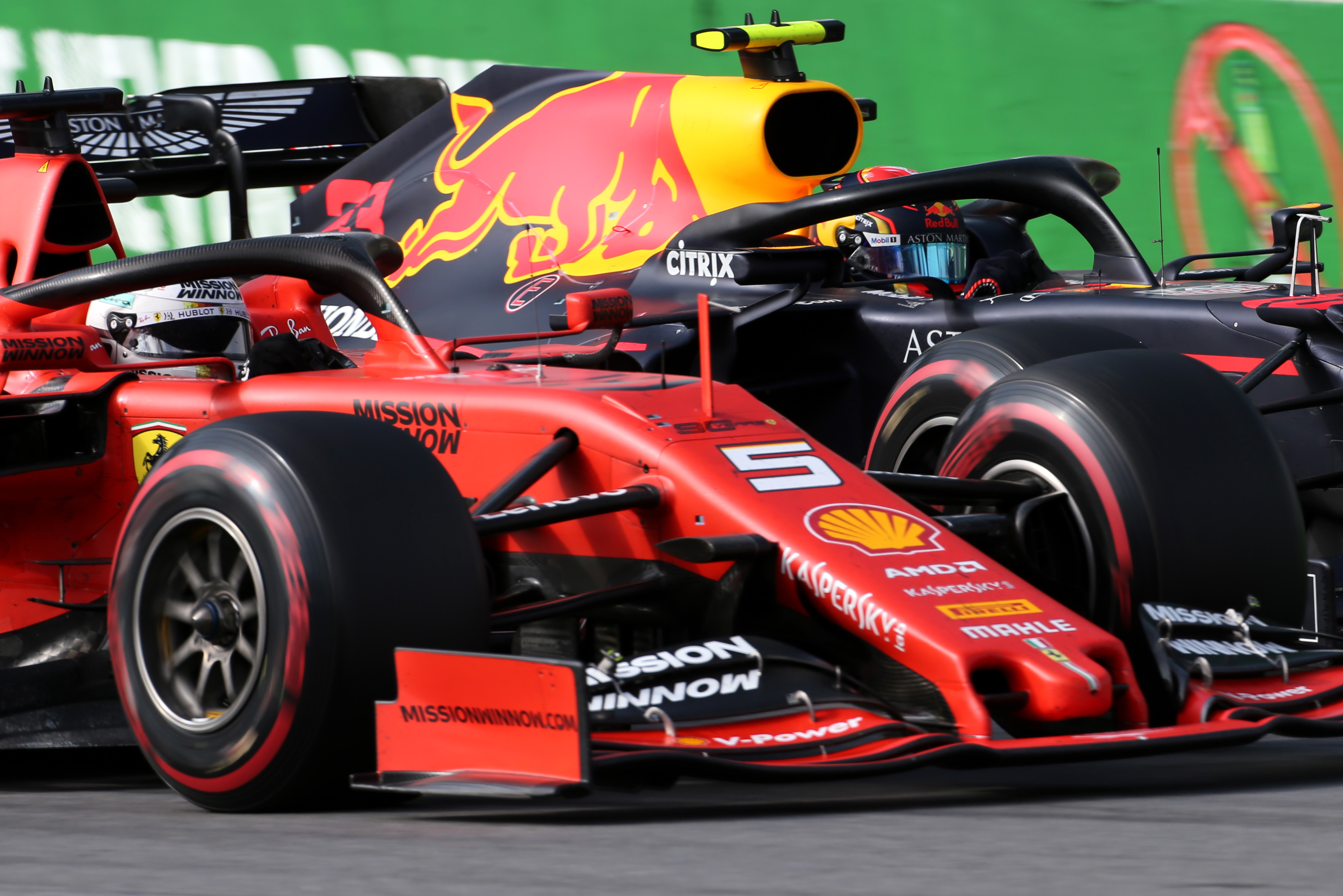 Sebastian Vettel Ferrari Alex Albon Red Bull Brazilian Grand Prix 2019 Interlagos