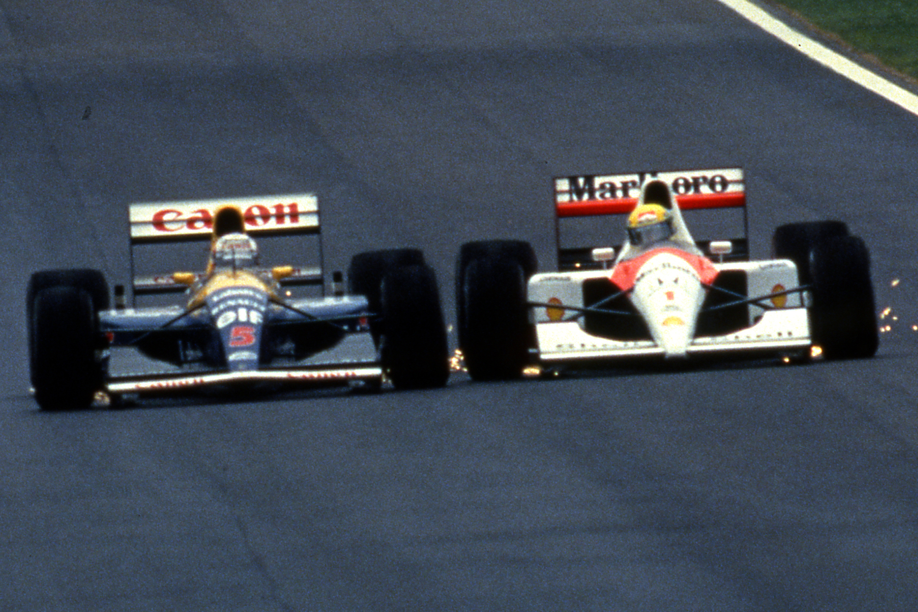 Nigel Mansell Williams Ayrton Senna McLaren Spanish Grand Prix Barcelona 1991