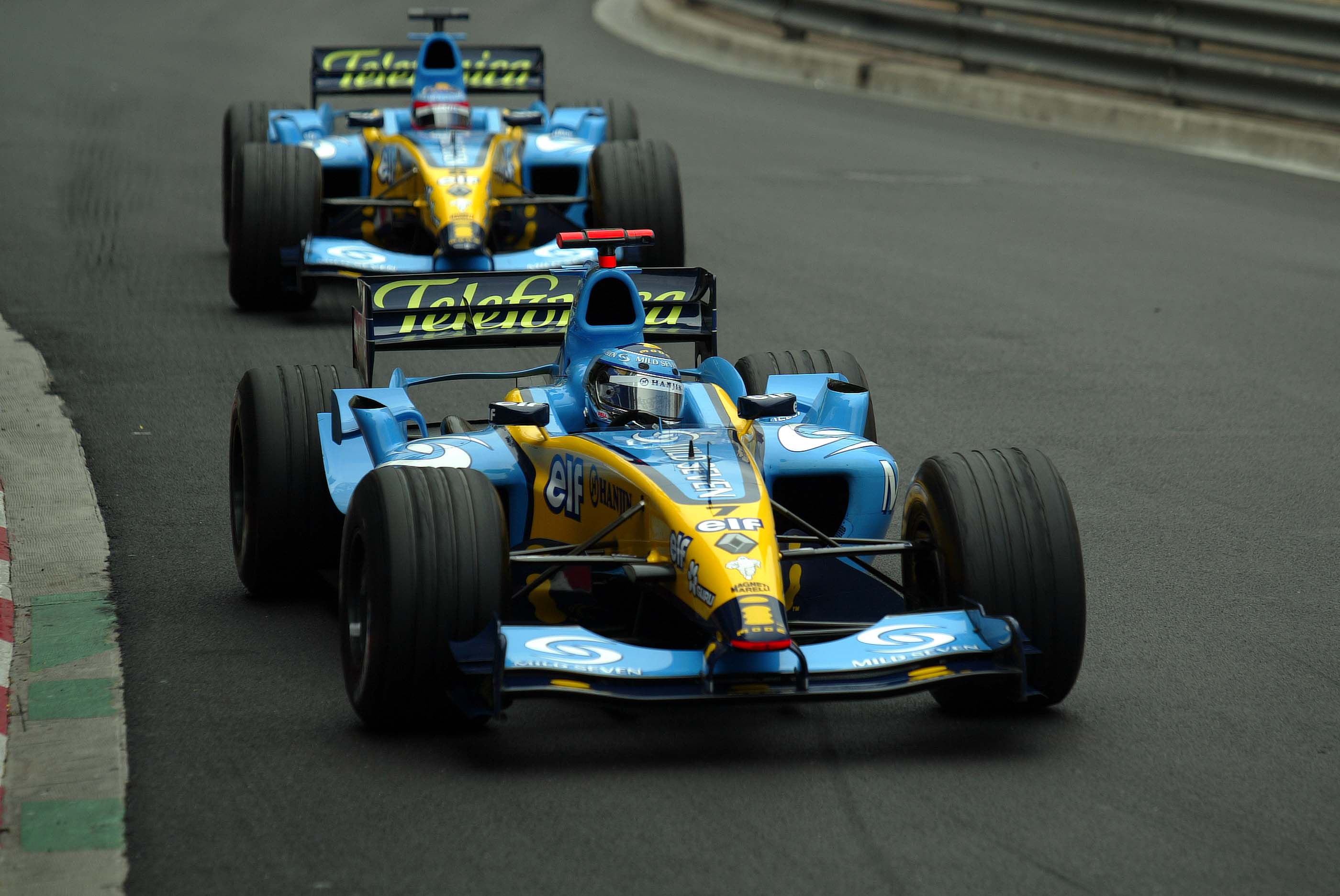 Jarno Trulli Fernando Alonso Renault Monaco Grand Prix 2004