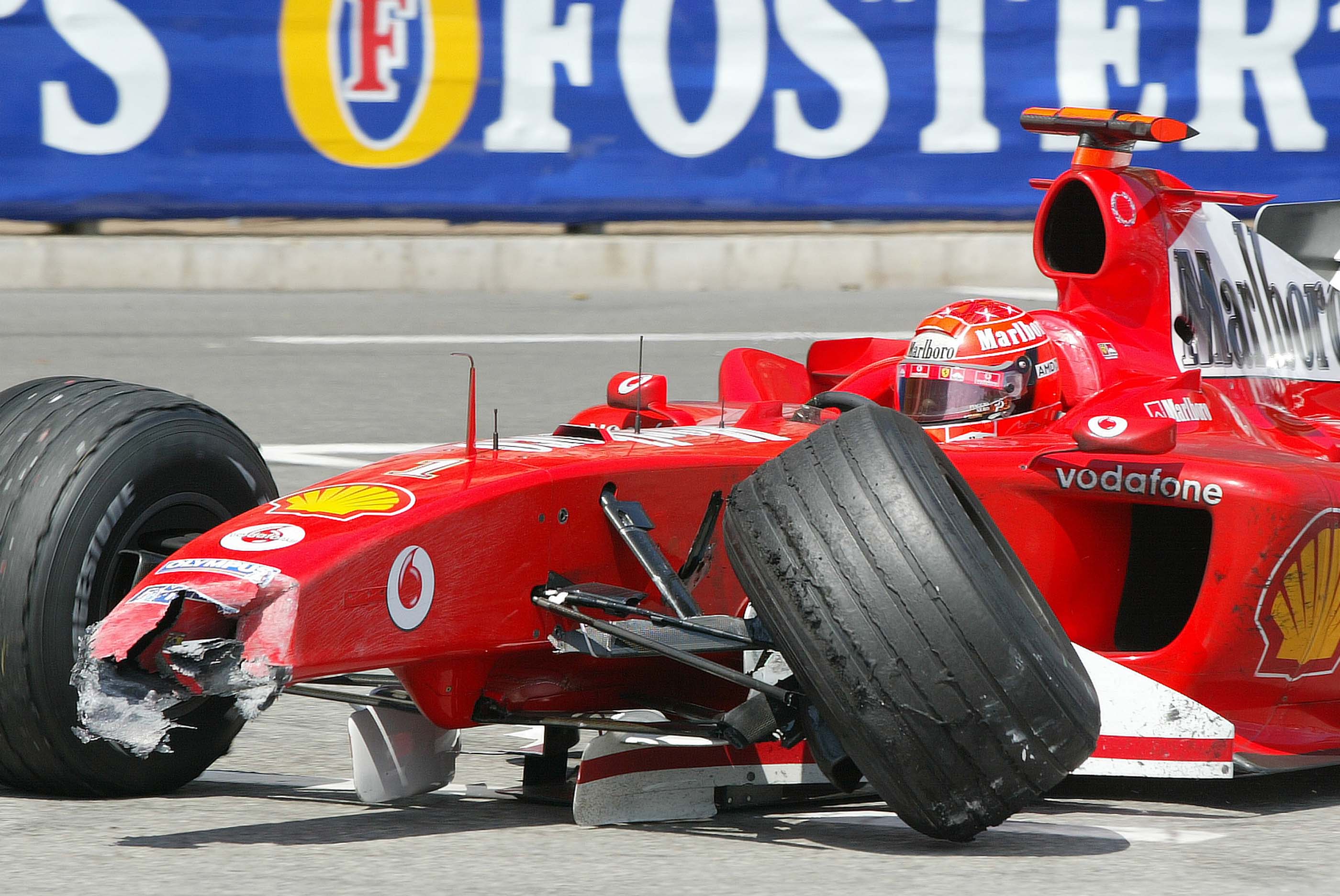 Michael Schumacher Ferrari damage Monaco Grand Prix 2004