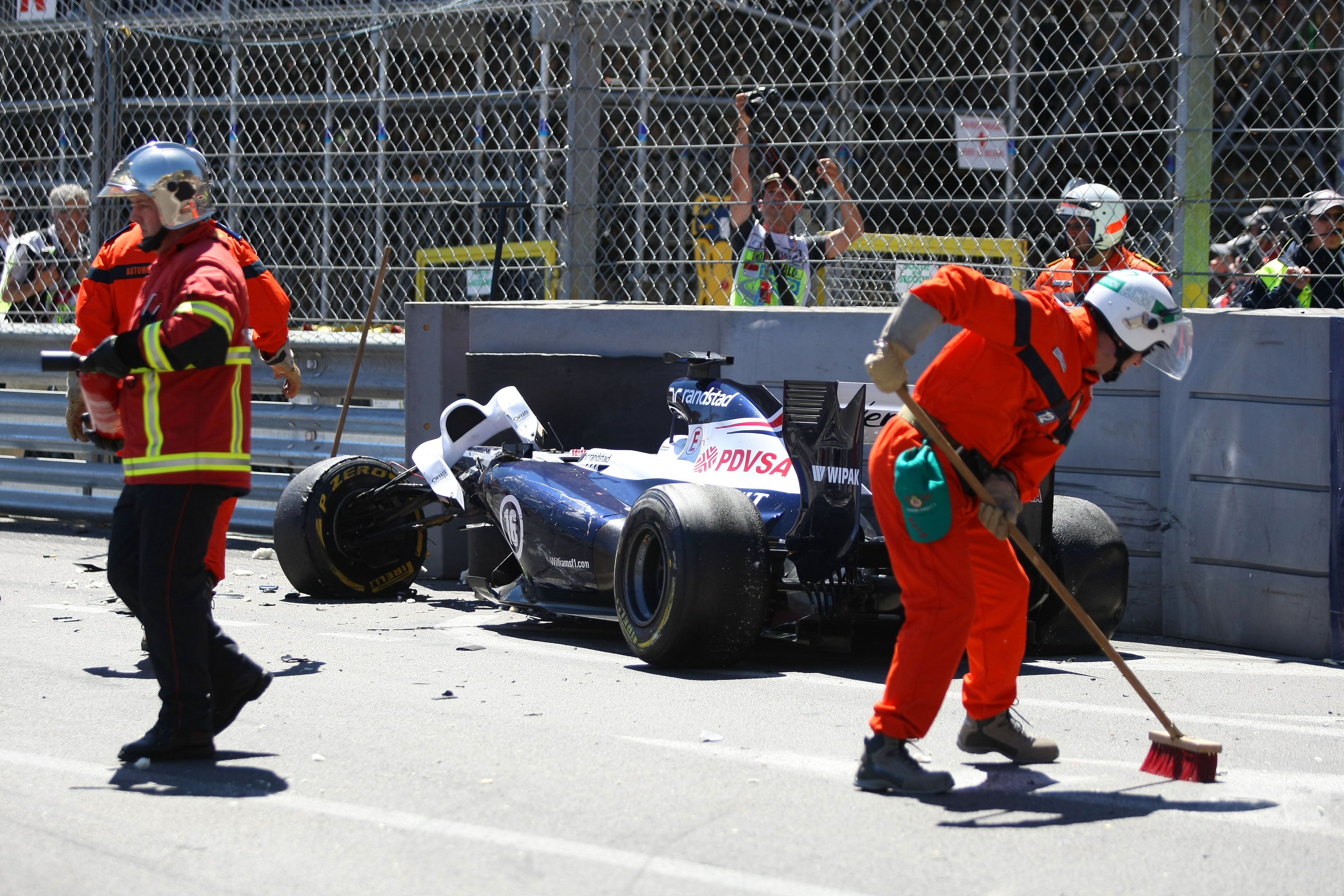 Pastor Maldonado crash Monaco Grand Prix 2013