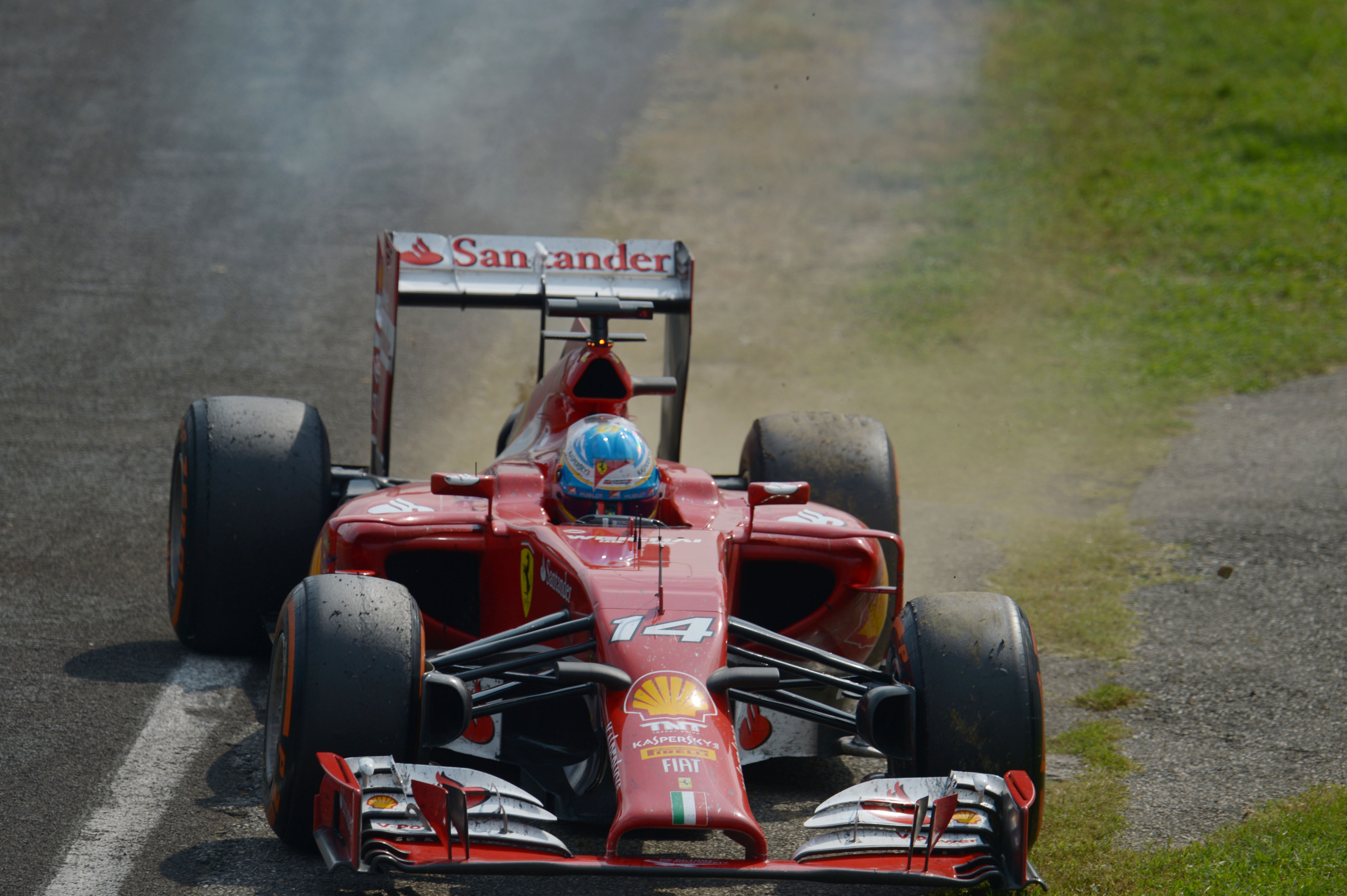 Fernando Alonso Ferrari retires Italian Grand Prix 2014 Monza