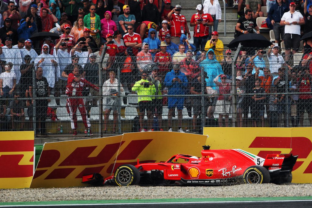 Sebastian Vettel crash German Grand Prix 2018 Hockenheim