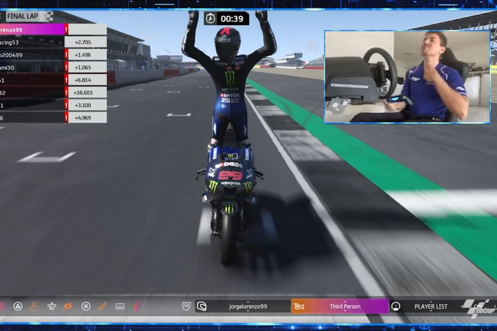 Lorenzo wins on MotoGP virtual race debut