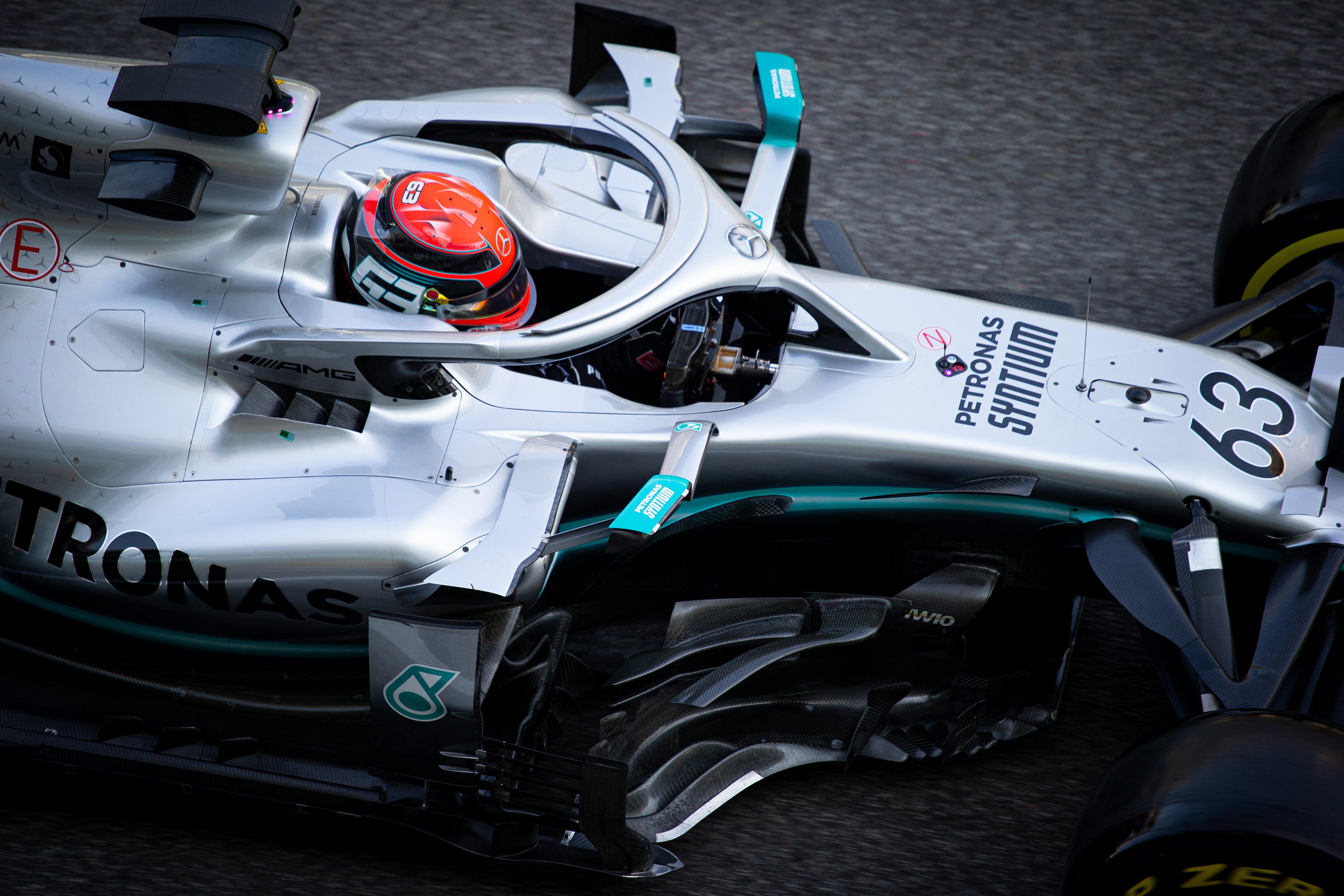 George Russell Mercedes Abu Dhabi F1 test 2019