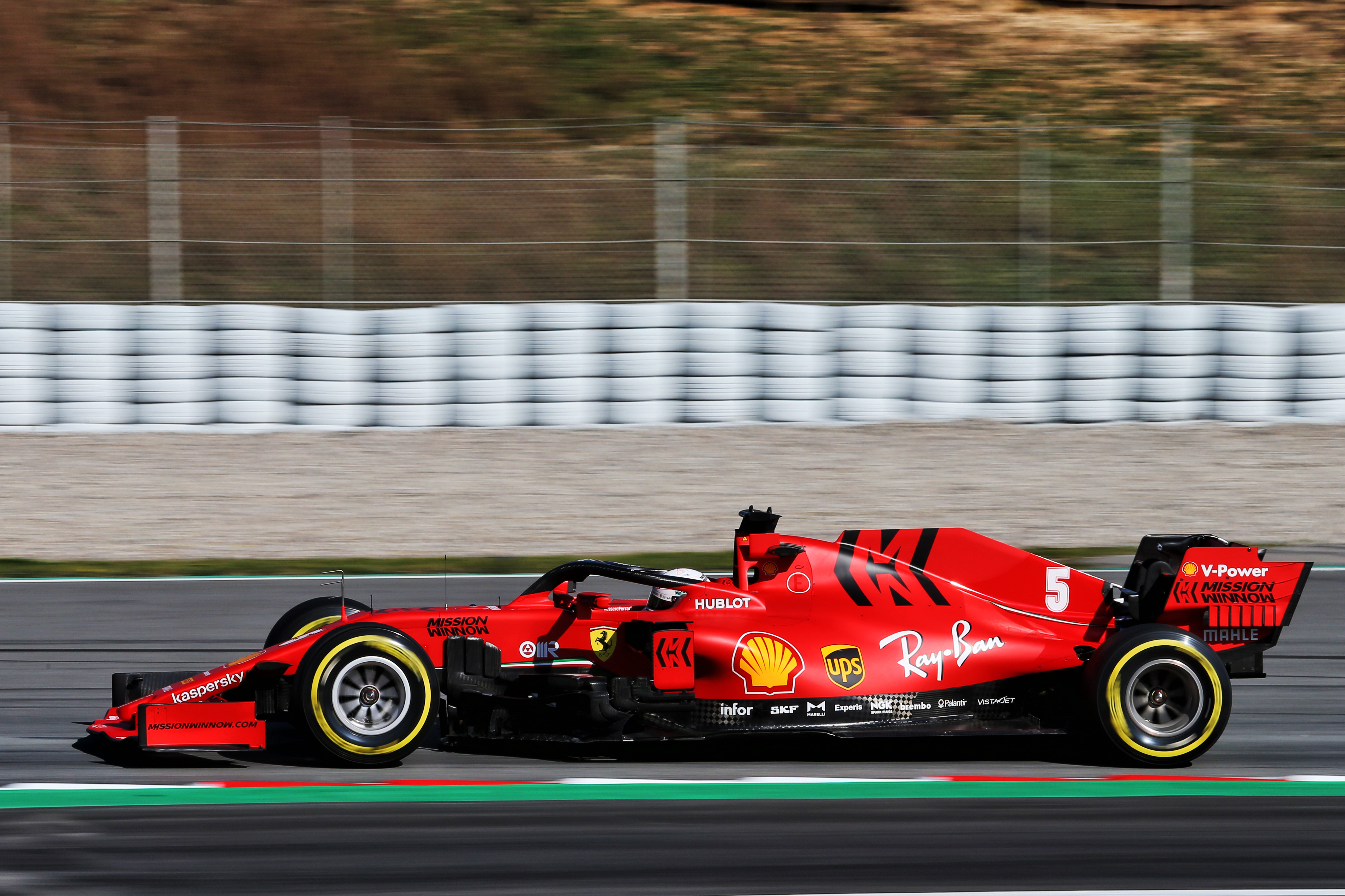 Sebastian Vettel Ferrari Barcelona F1 testing 2020