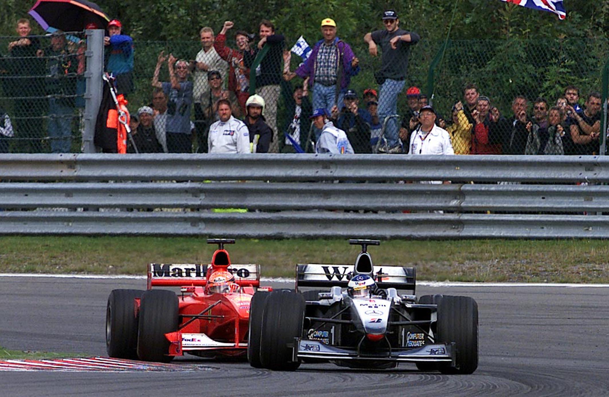 Mika Hakkinen McLaren Michael Schumacher Ferrari Belgian Grand Prix 2000 Spa