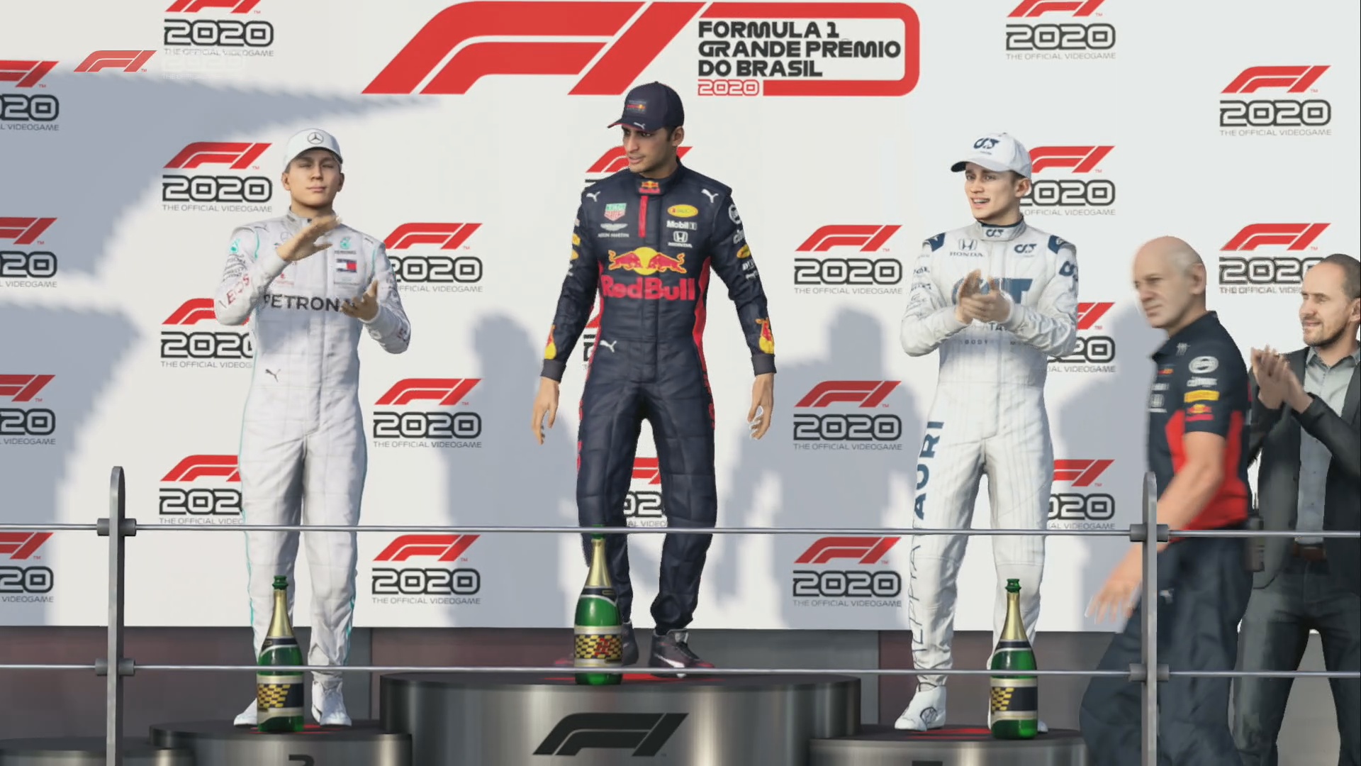 Aitken, Sainz, Leclerc Podium